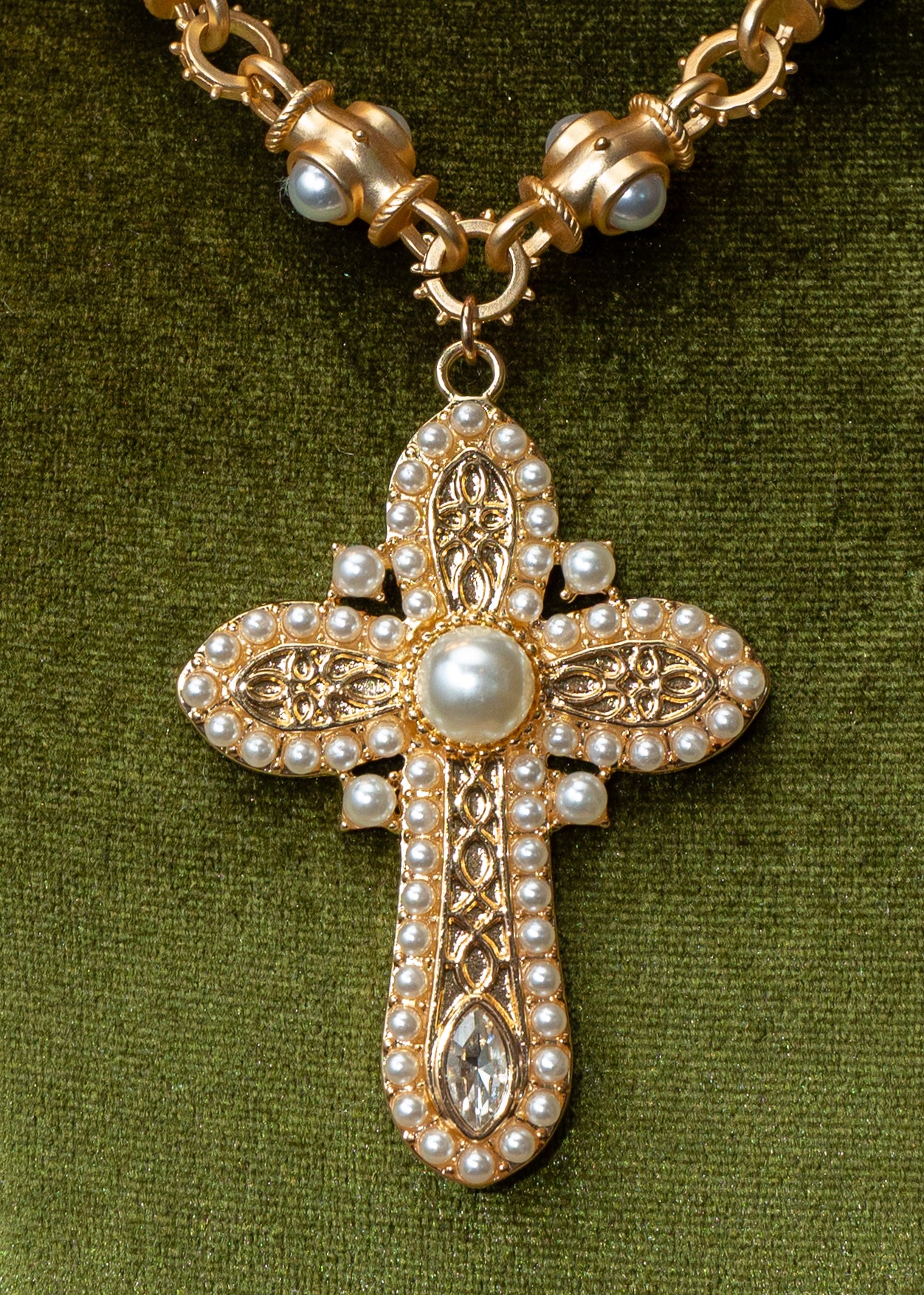 Pearl Cross Heirloom Necklace