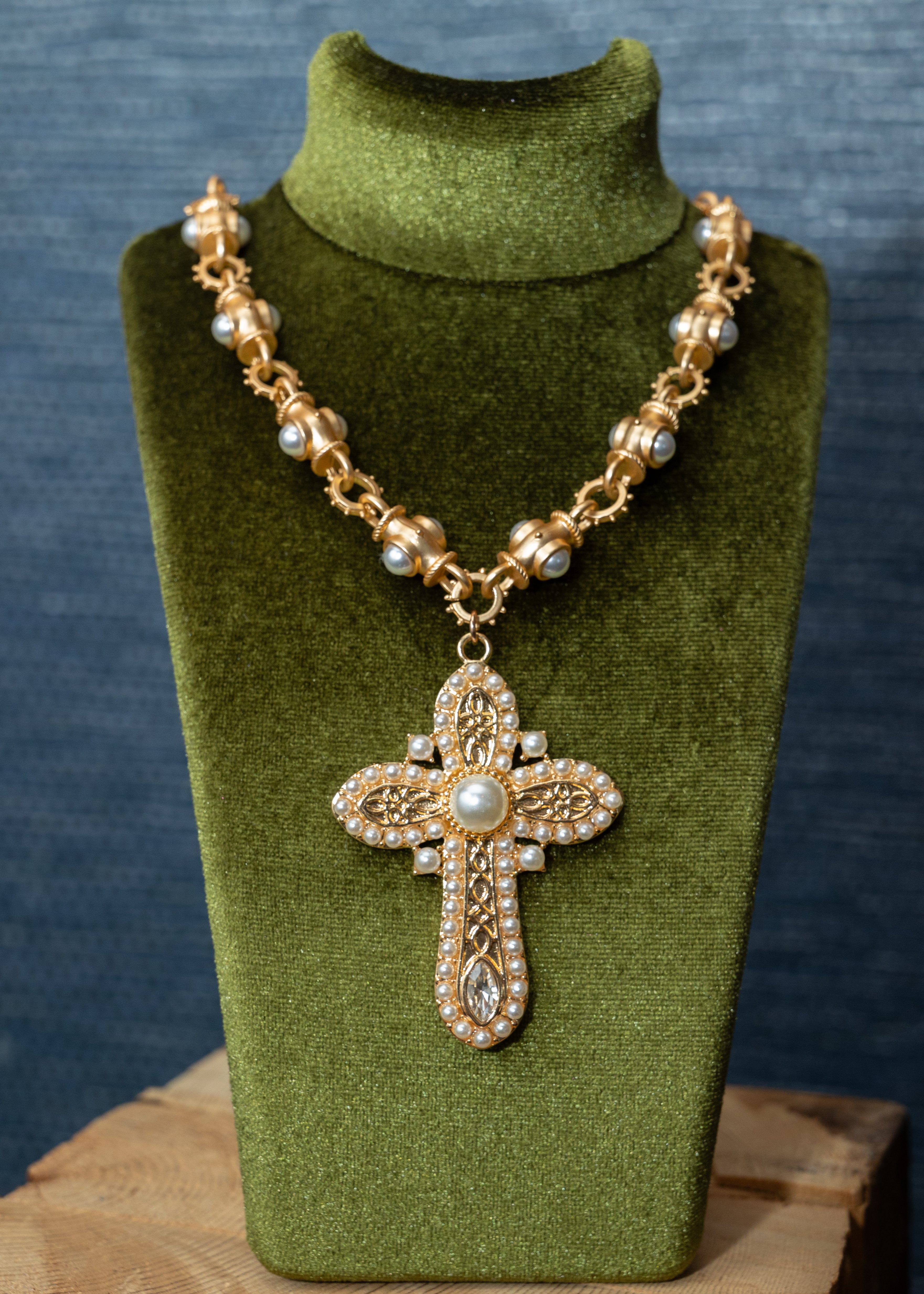 Pearl Cross Heirloom Necklace
