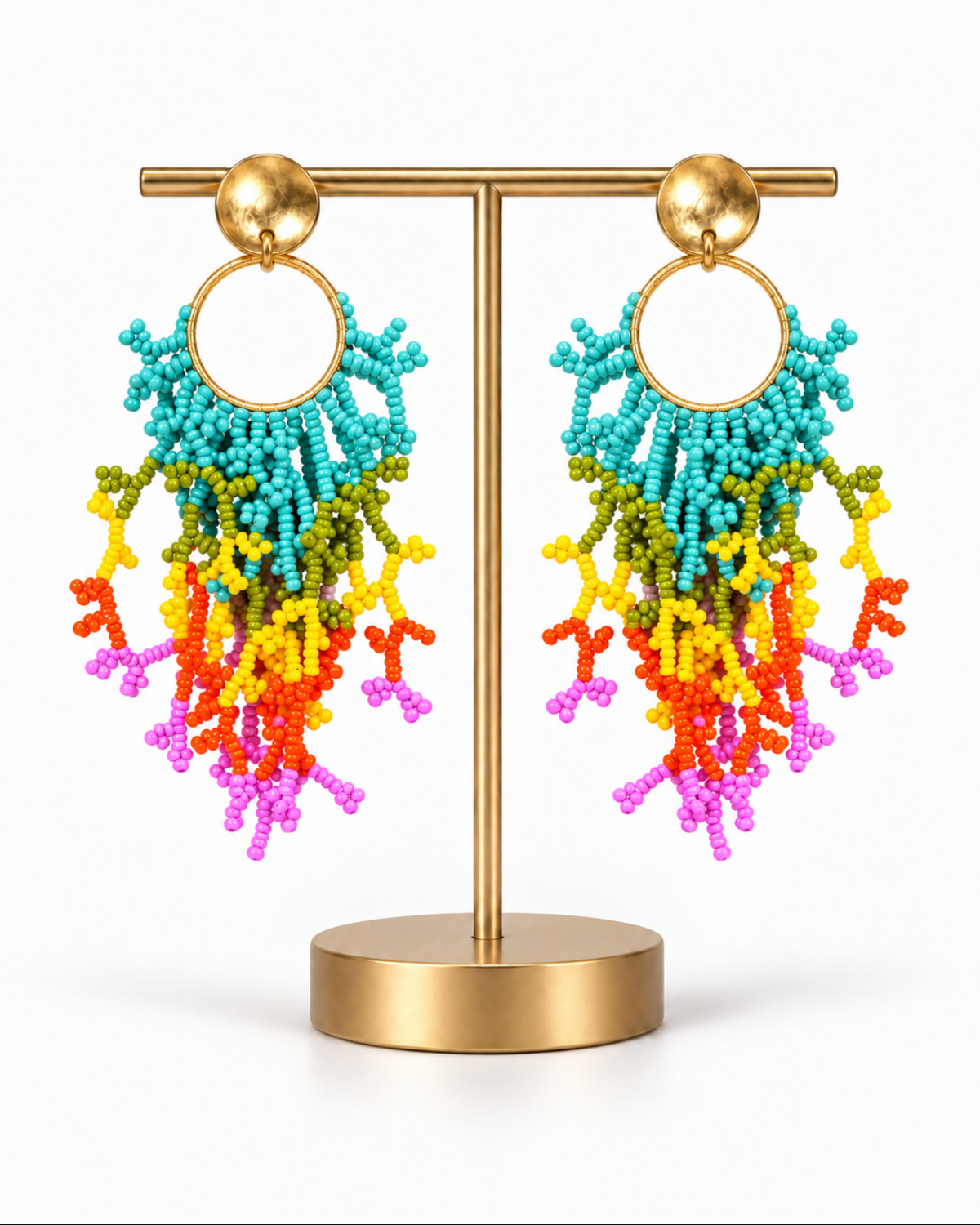 Sunshine Mandarine Reef Beaded Earrings