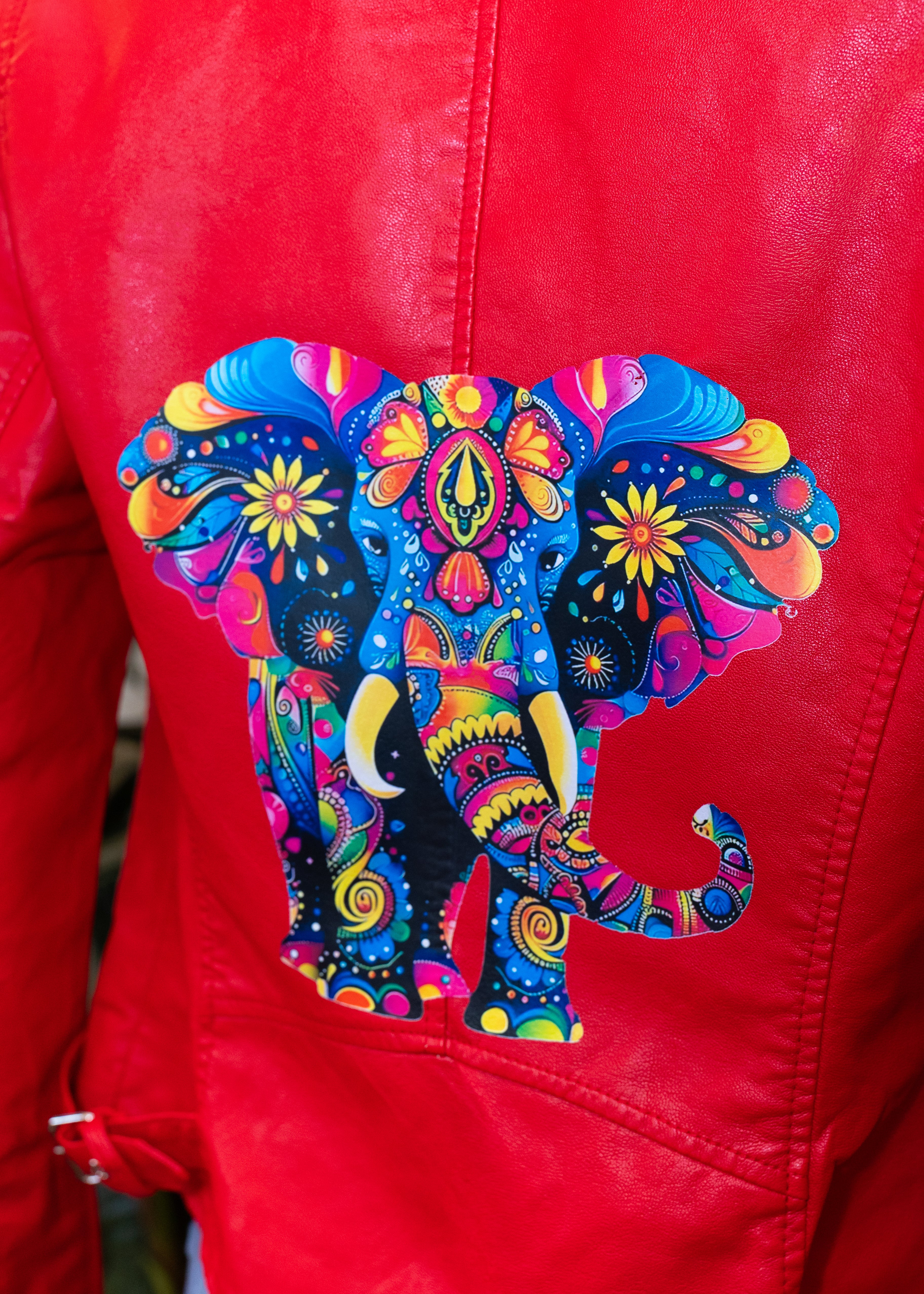 Electric Elephant Leather Moto Jacket