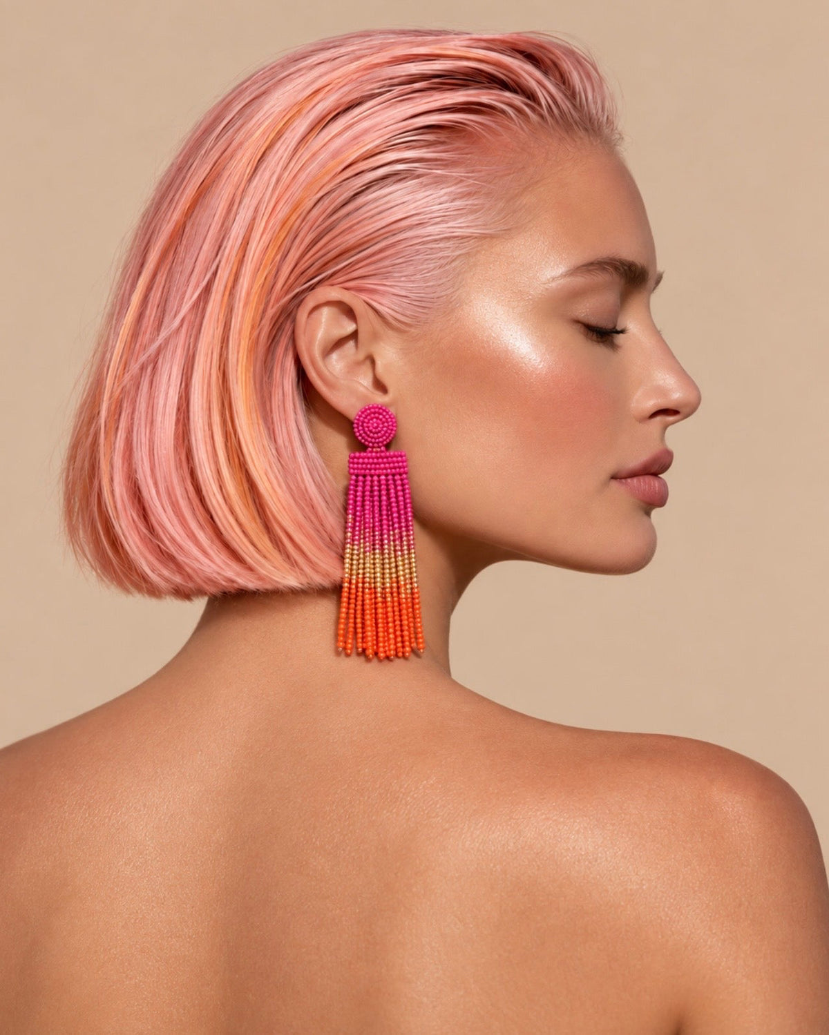 The Mariposa Beaded Tassel Earrings