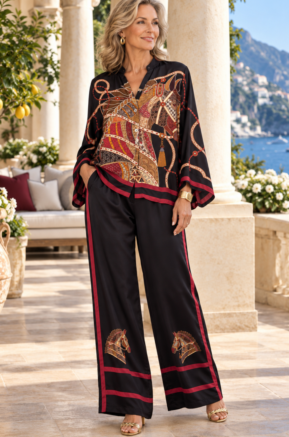 The Positano Equestrian Silk Set