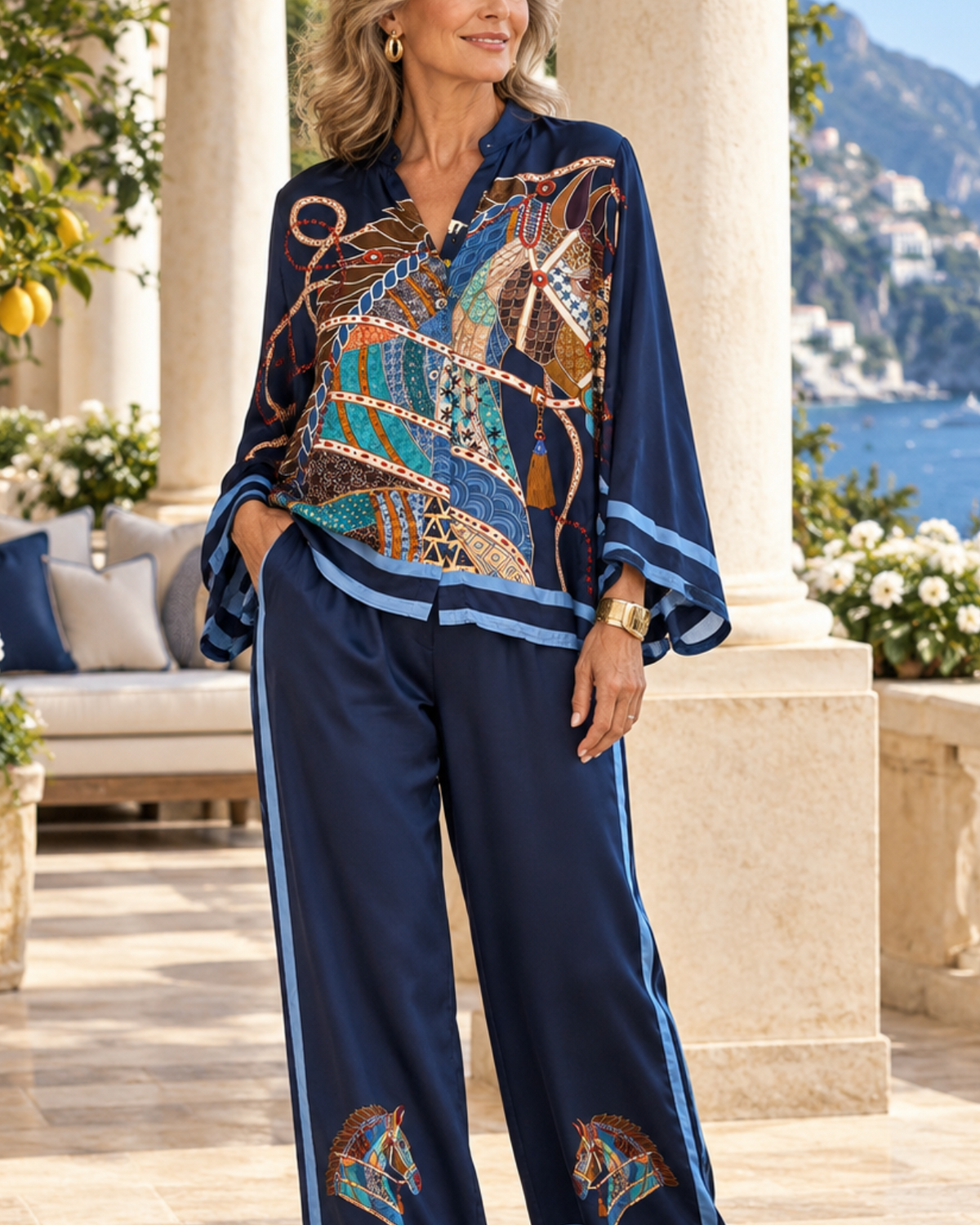 The Positano Equestrian Silk Set