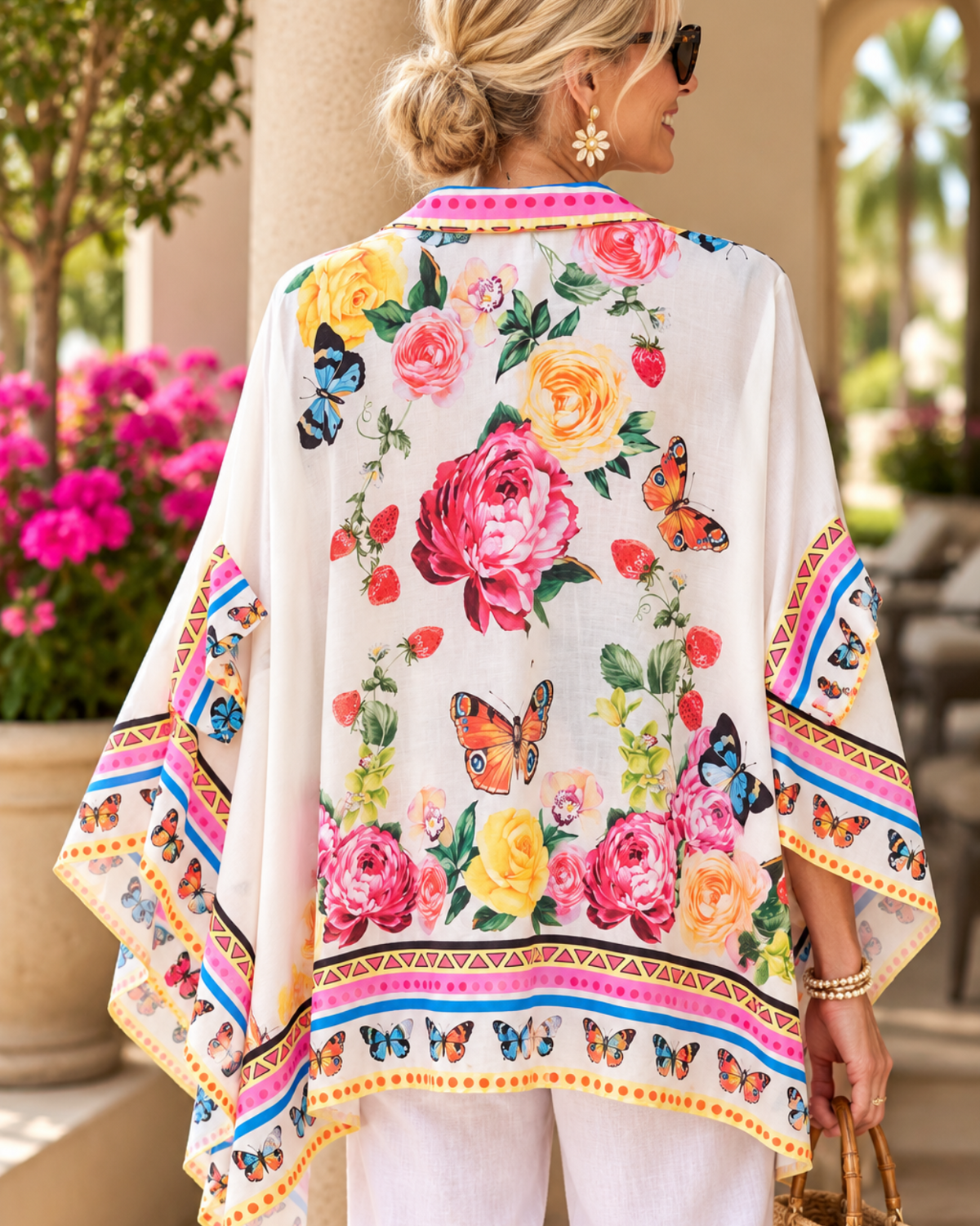 Mediterranean Escape Blouse – Butterfly Garden