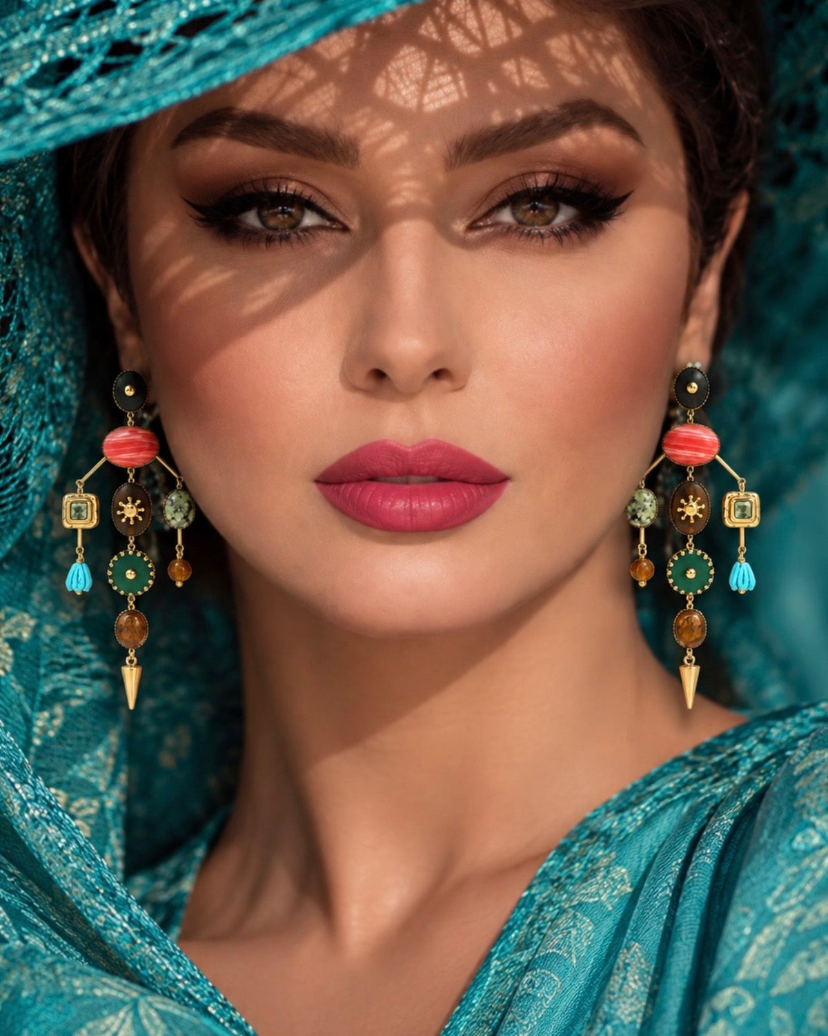 The Art of Color – Genuine Gemstone Statement Earrings