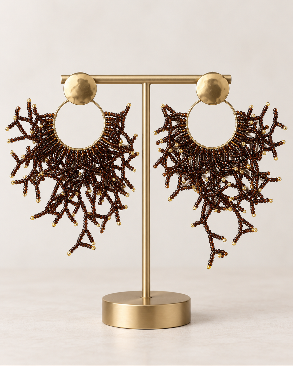 Chocolate Reef Beaded Earrings