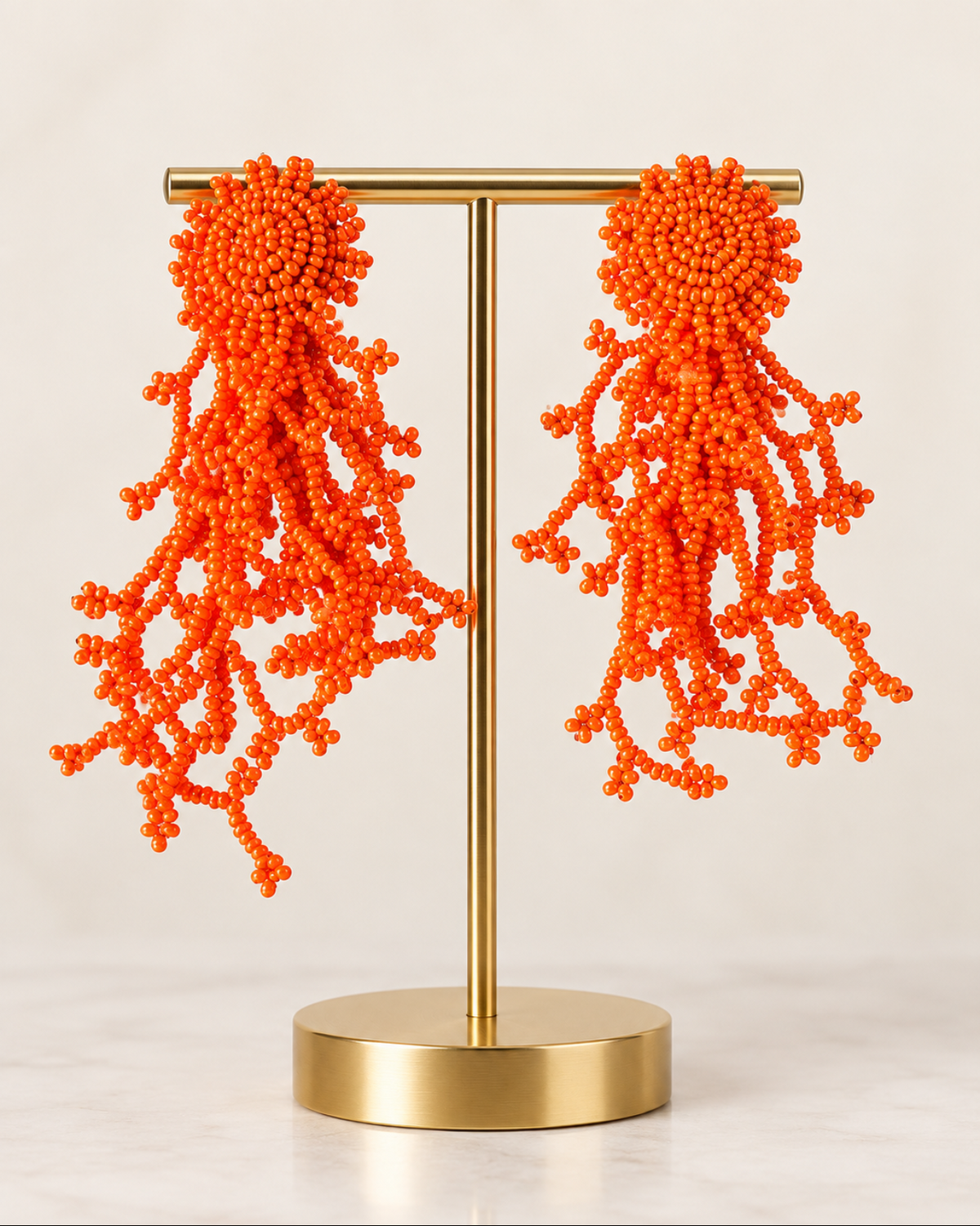 Sun-Kissed Coral Statement Earrings