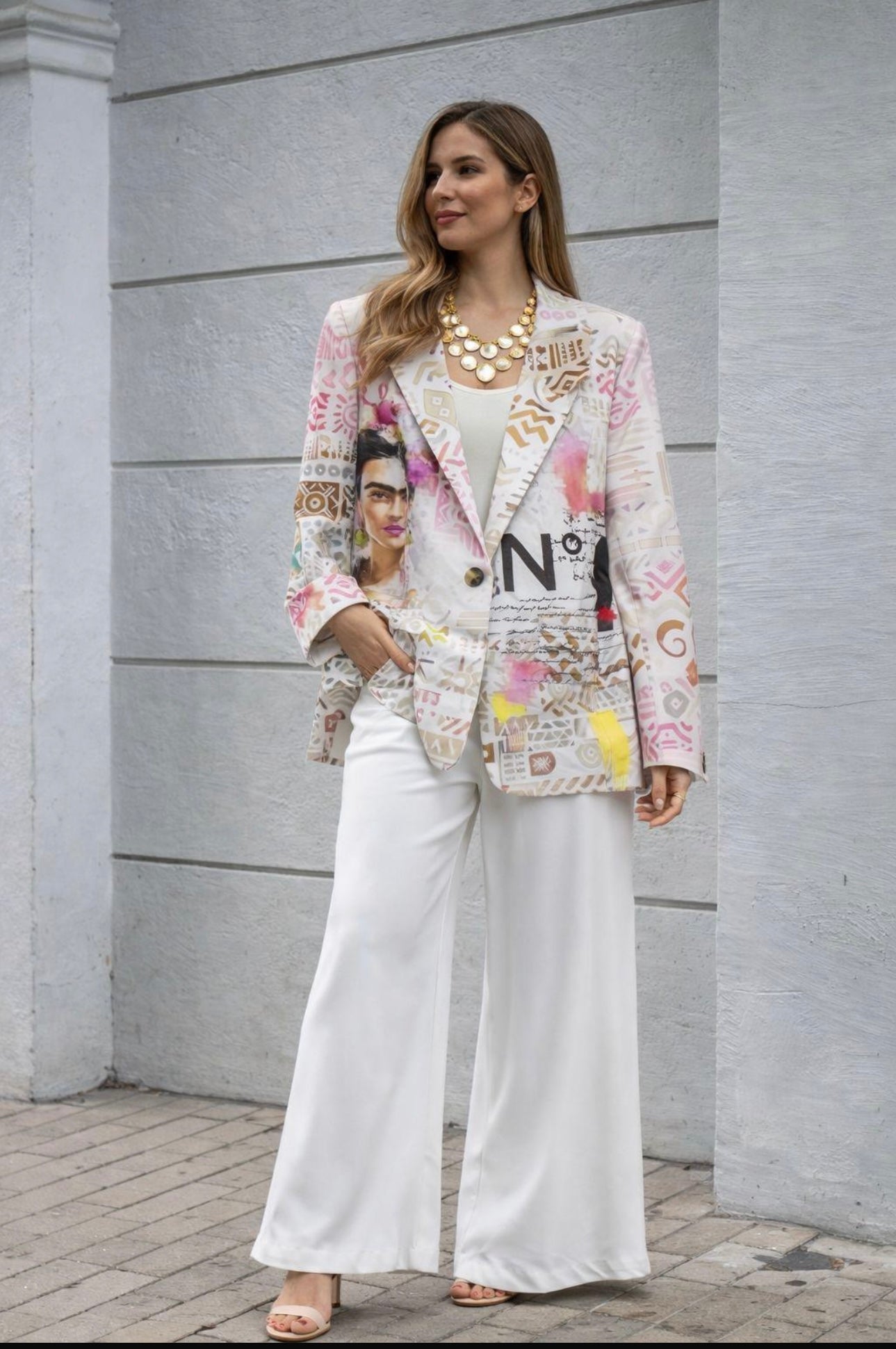 Art Collage Statement Blazer