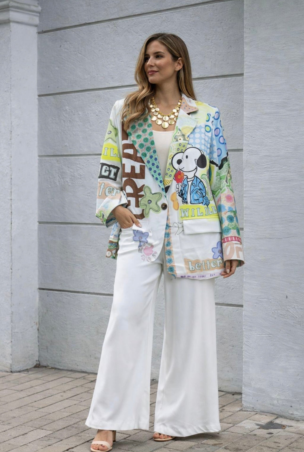 Art Collage Statement Blazer