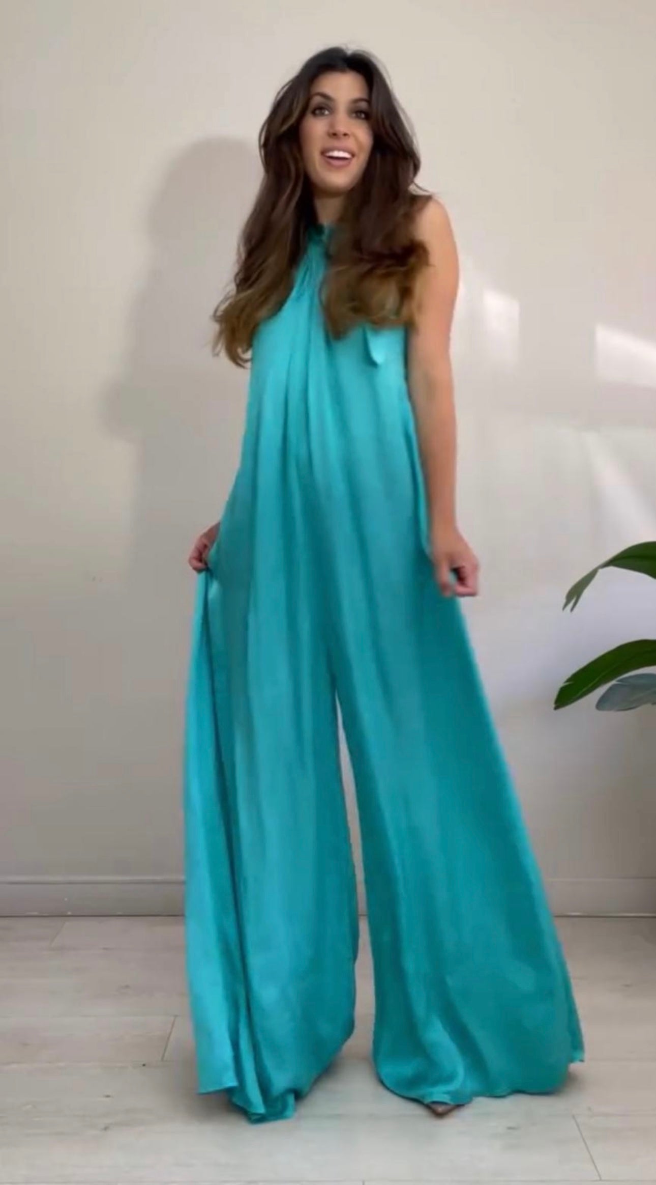 Silk Halter Jumpsuit
