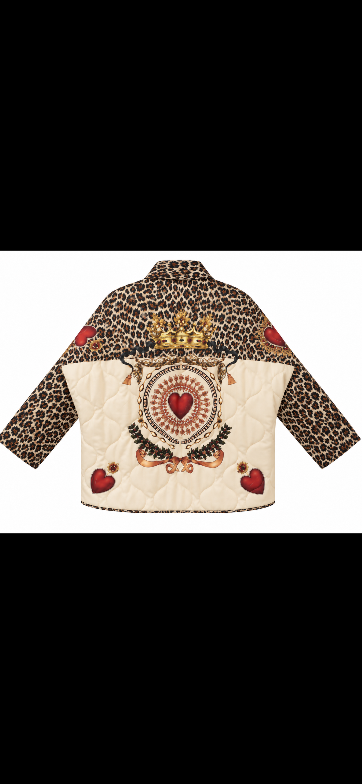 Queen of Hearts Leopard Quilted Jacket