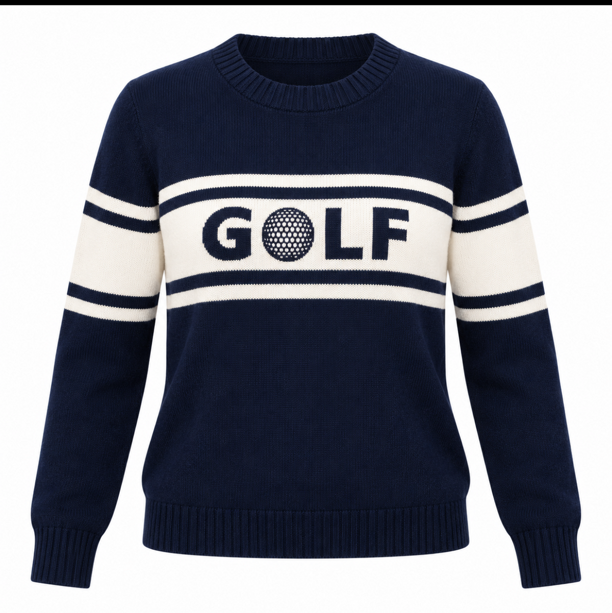 The Navy & White Golf Sweater