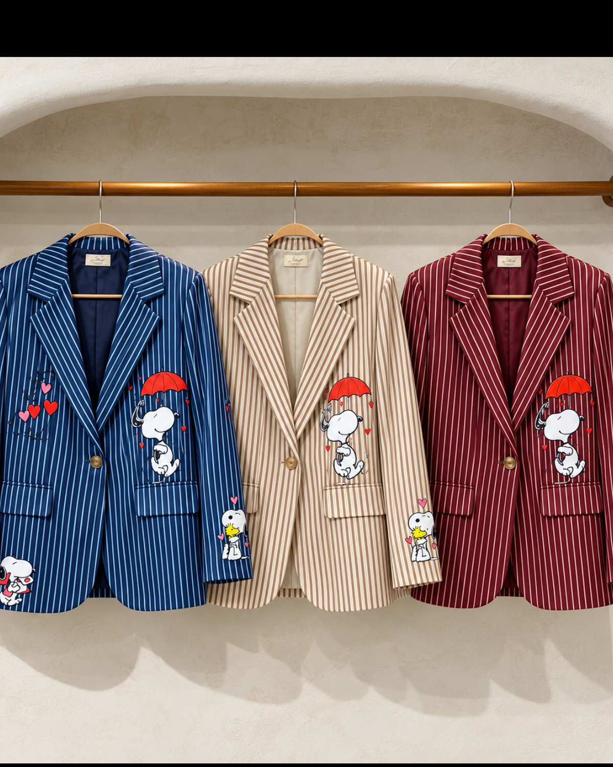 Snoopy Love Story Pinstripe Blazer