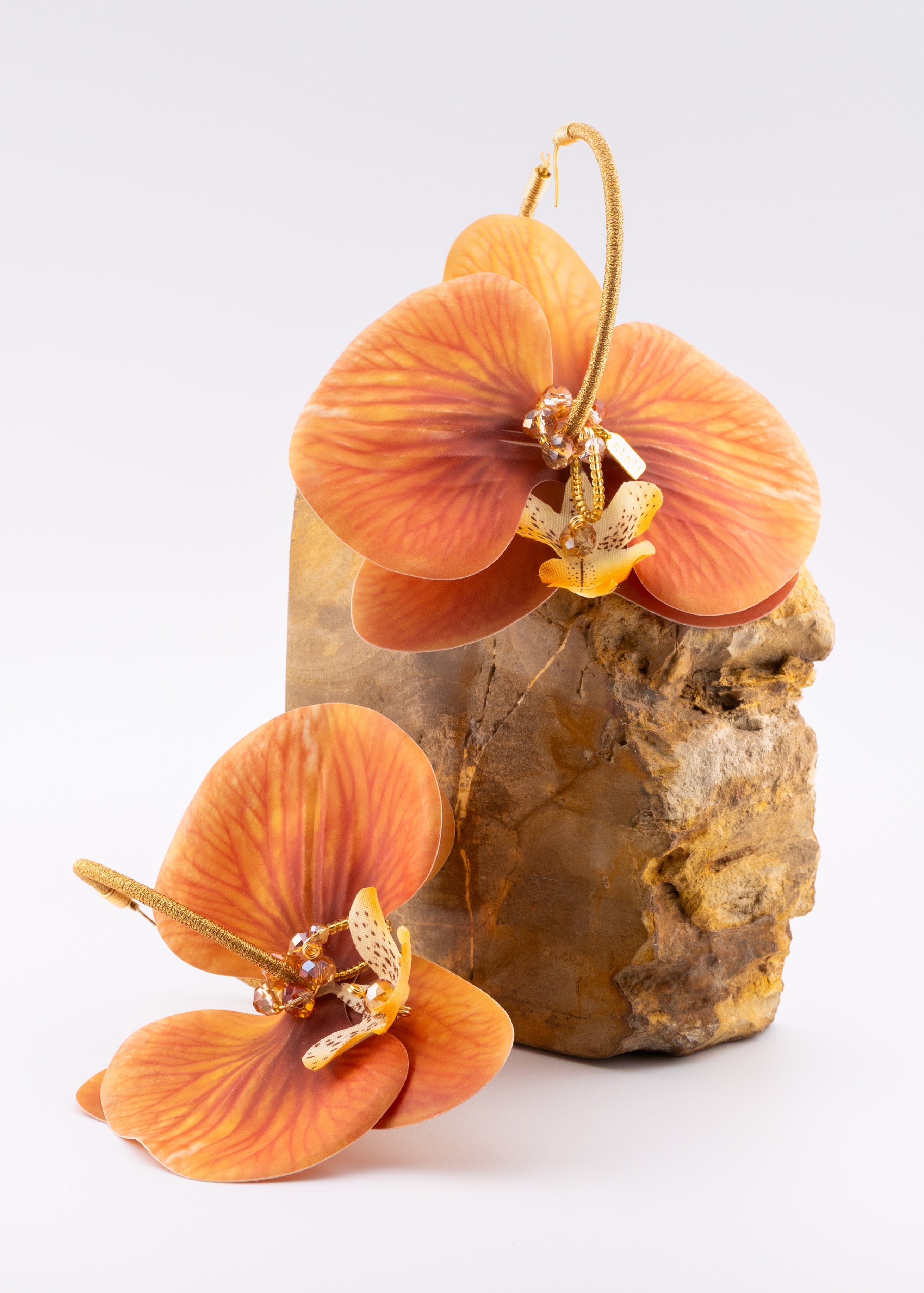 Sunset Orchid Hoop Earrings