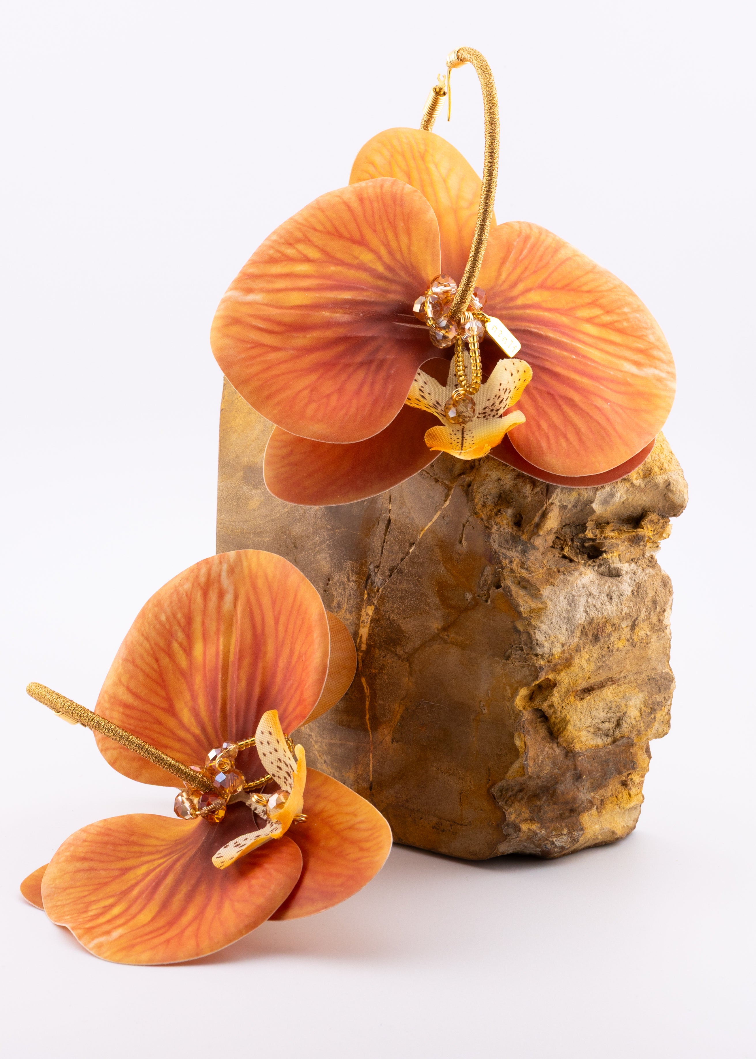 Sunset Orchid Hoop Earrings