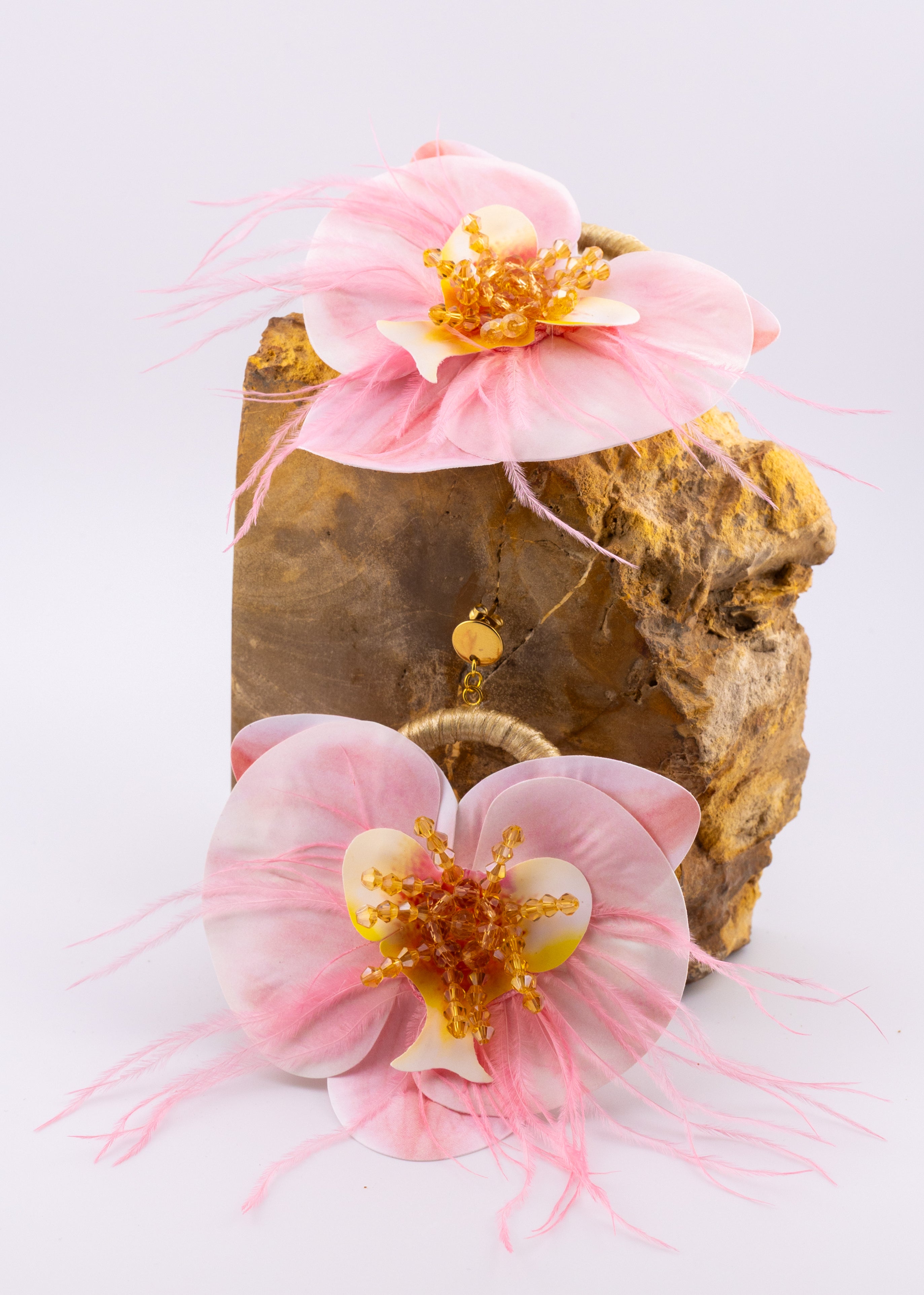 Blush Feather Bloom Earrings