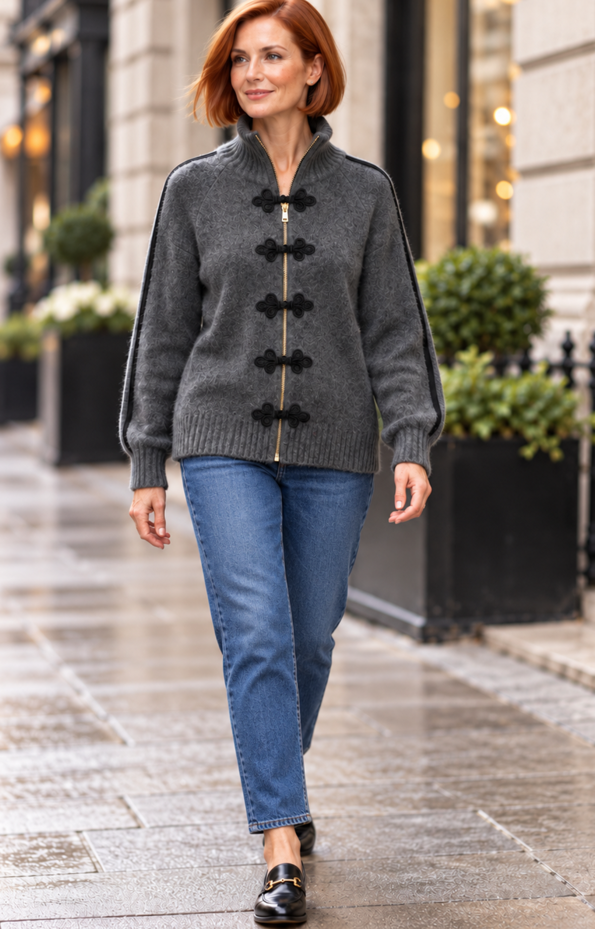 The St. Moritz Braided-Detail Sweater Jacket