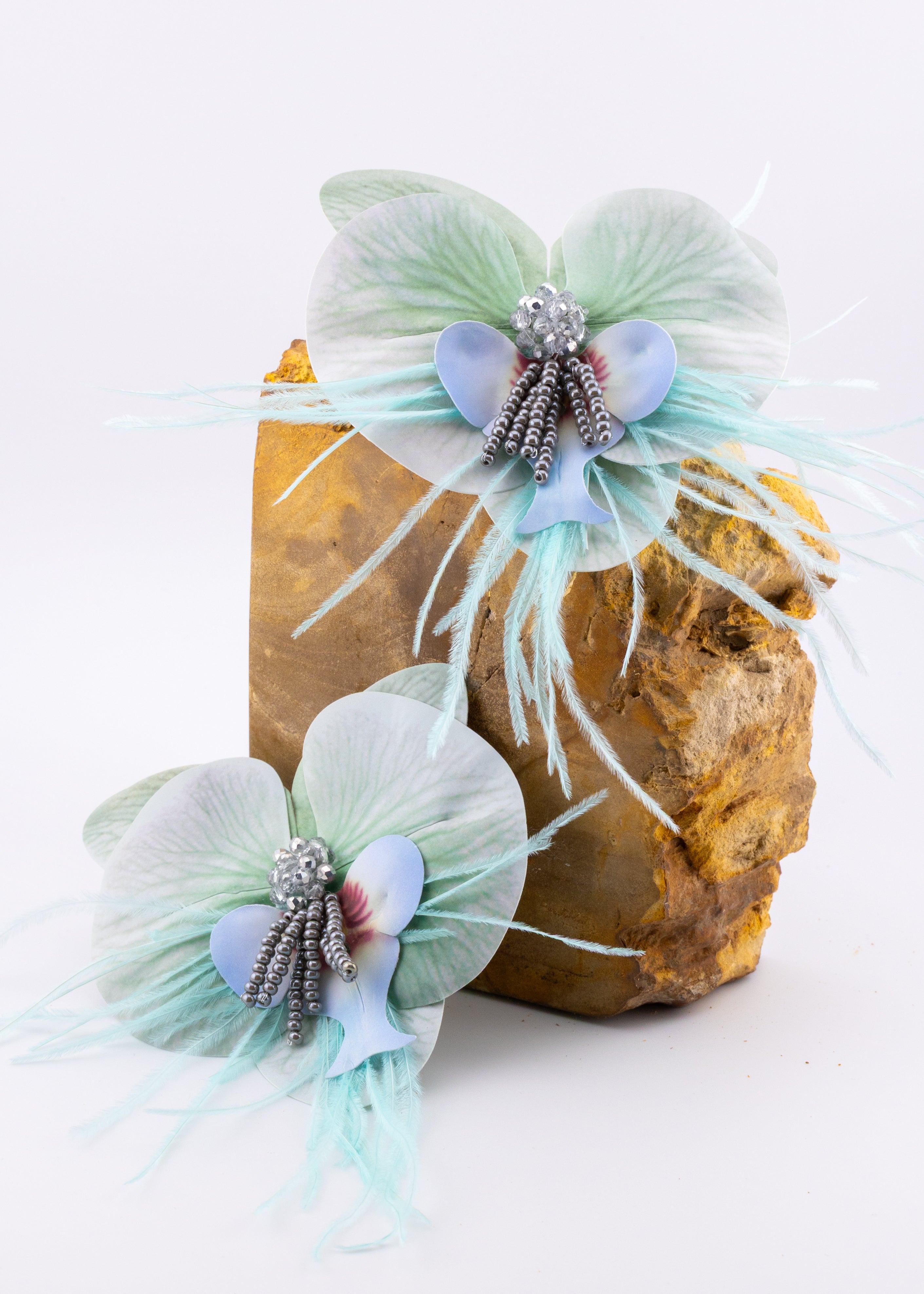 Seafoam Feather Bloom Earrings