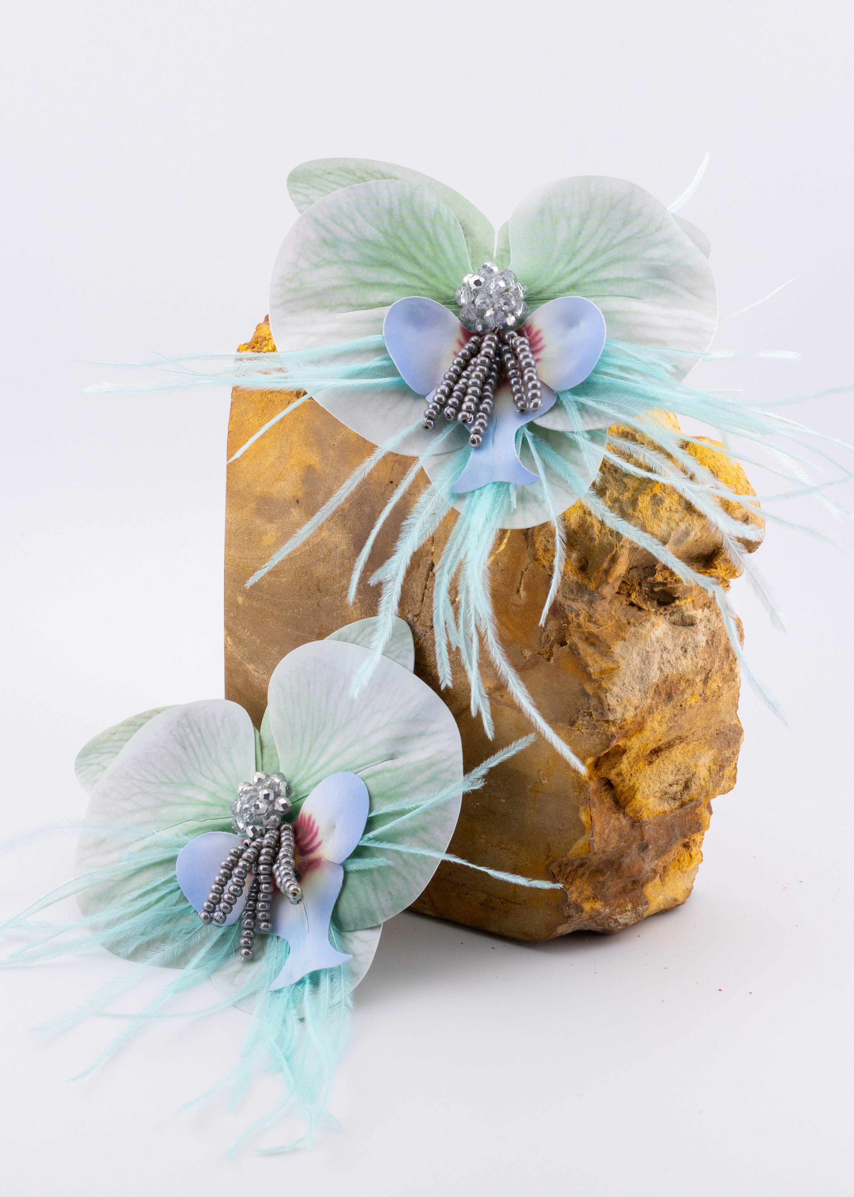 Seafoam Feather Bloom Earrings