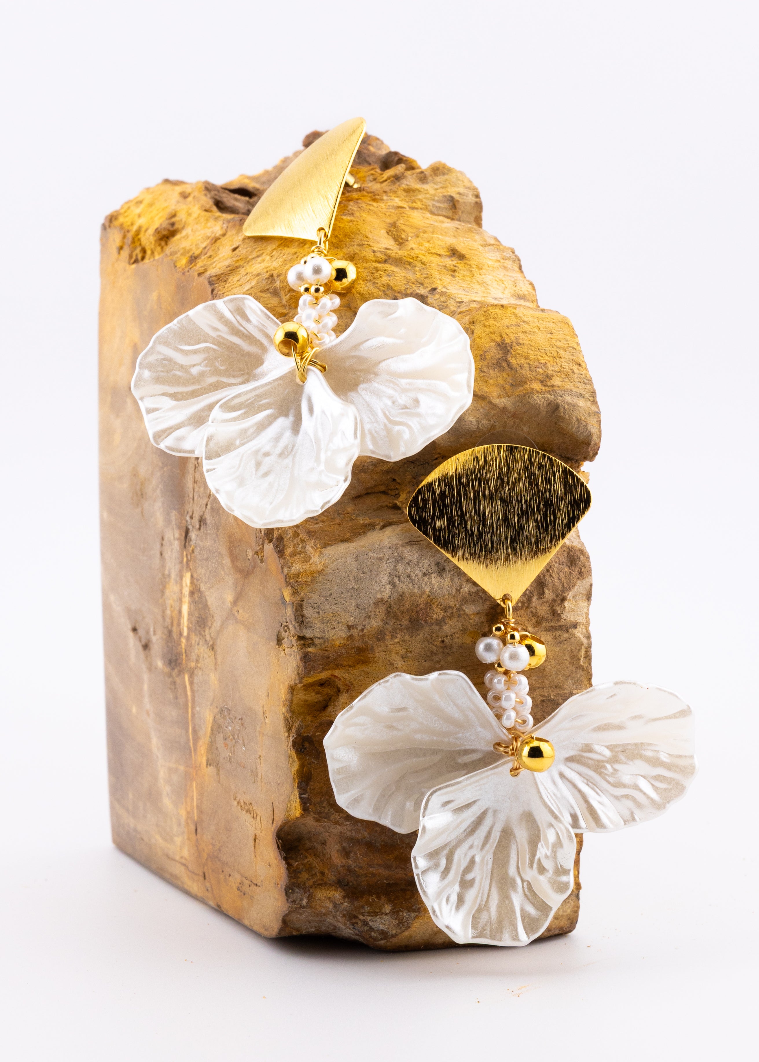 Pearl Petal Drop Earrings