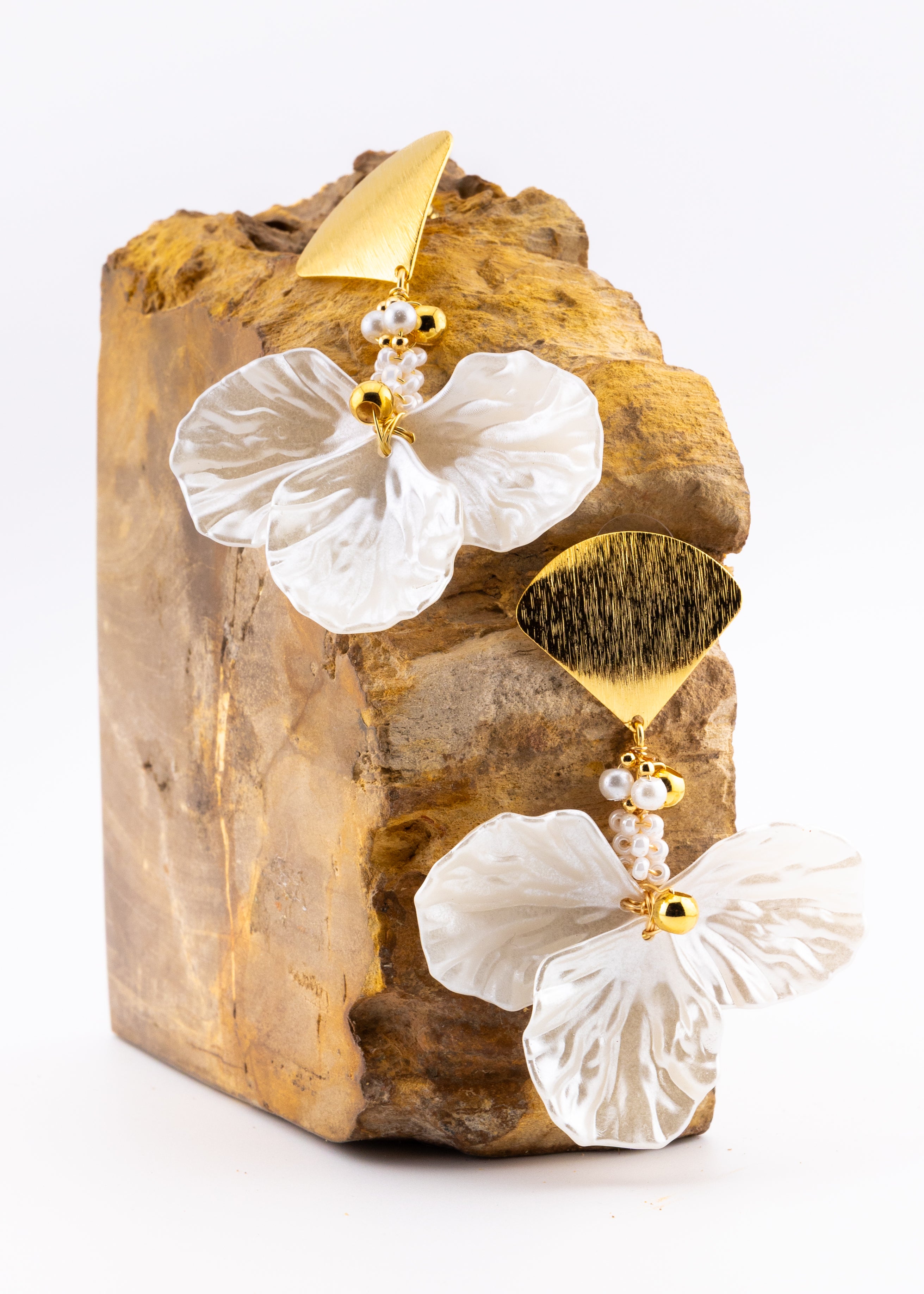 Pearl Petal Drop Earrings