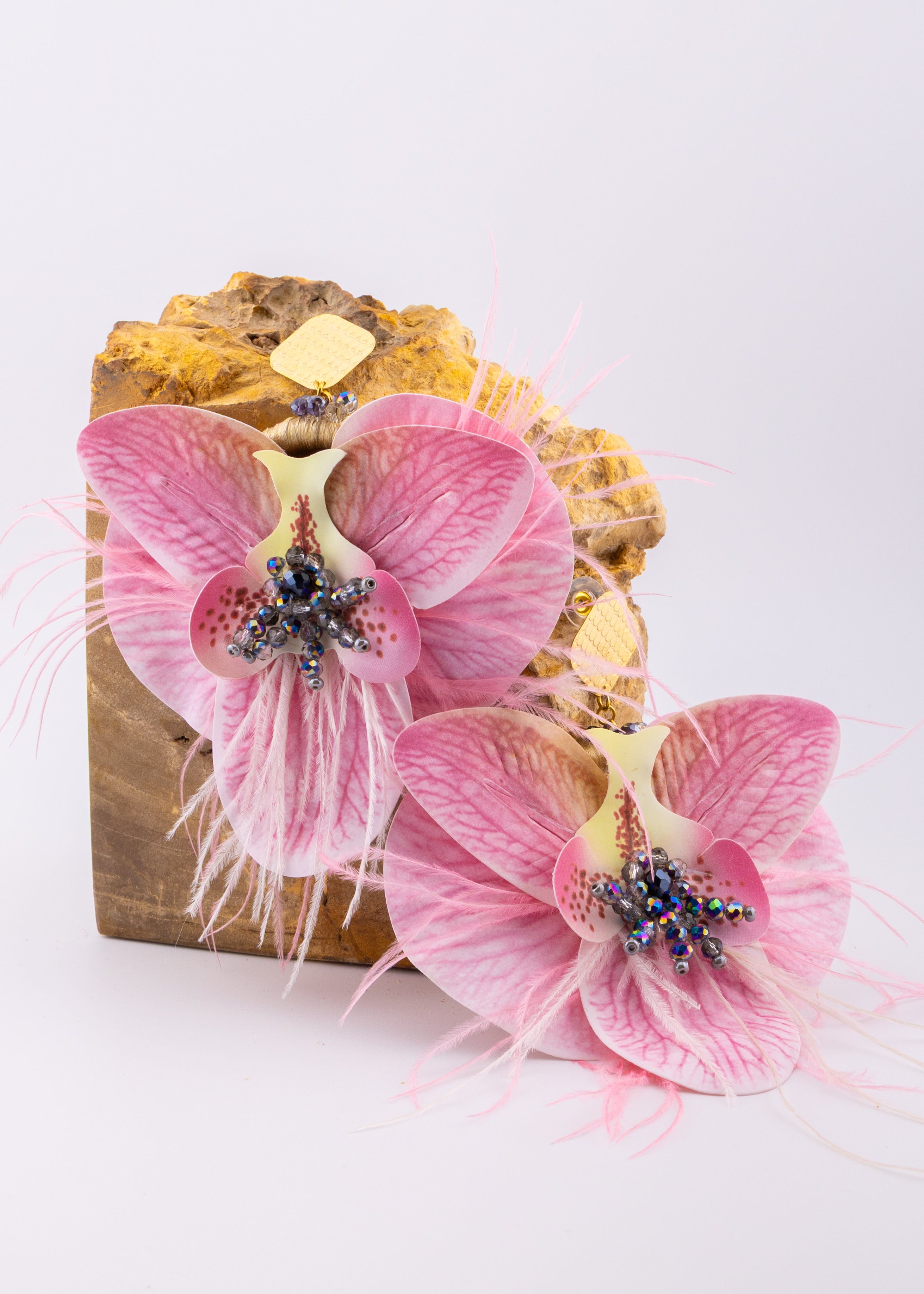 Rosé Orchid Statement Earrings