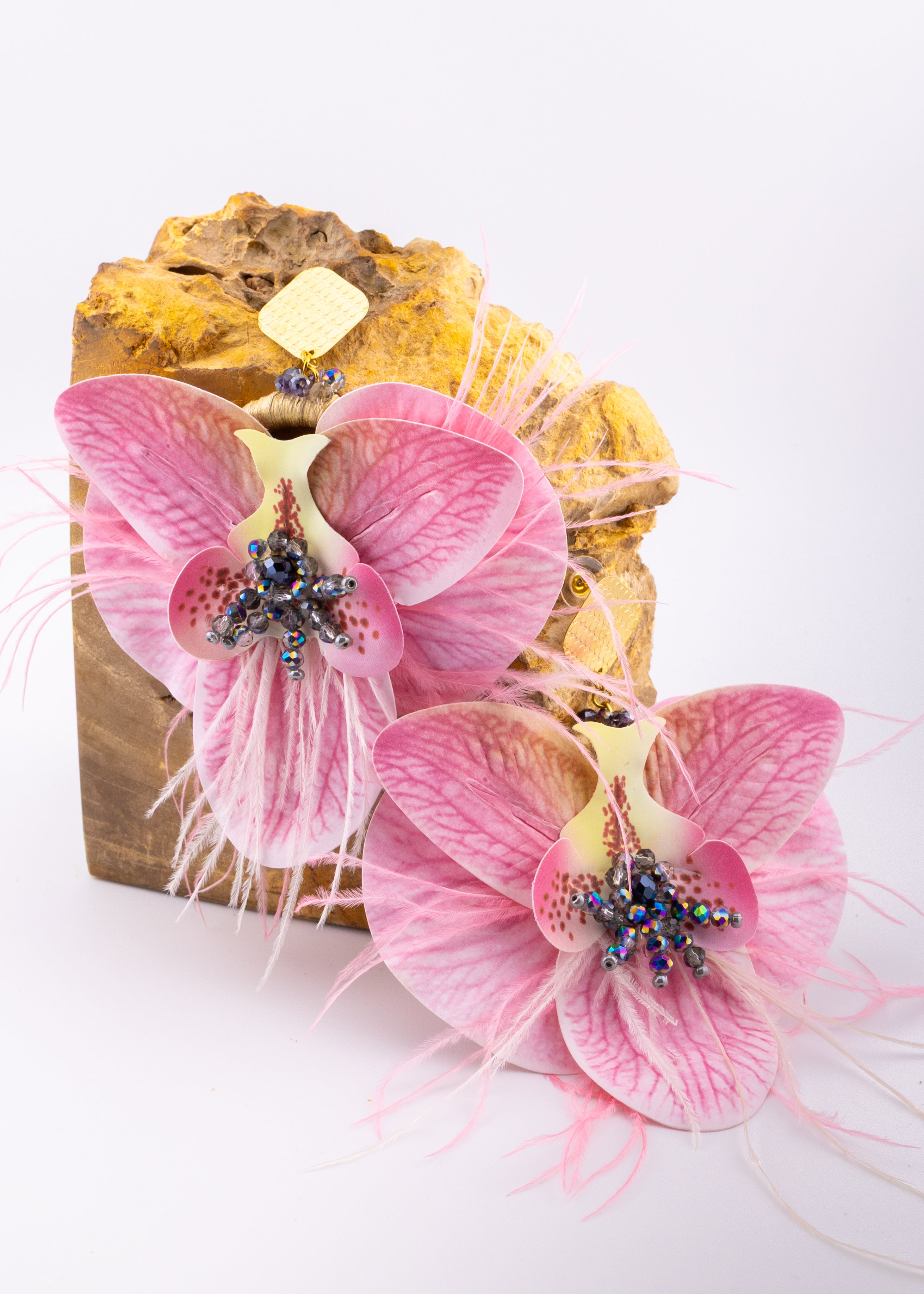 Rosé Orchid Statement Earrings