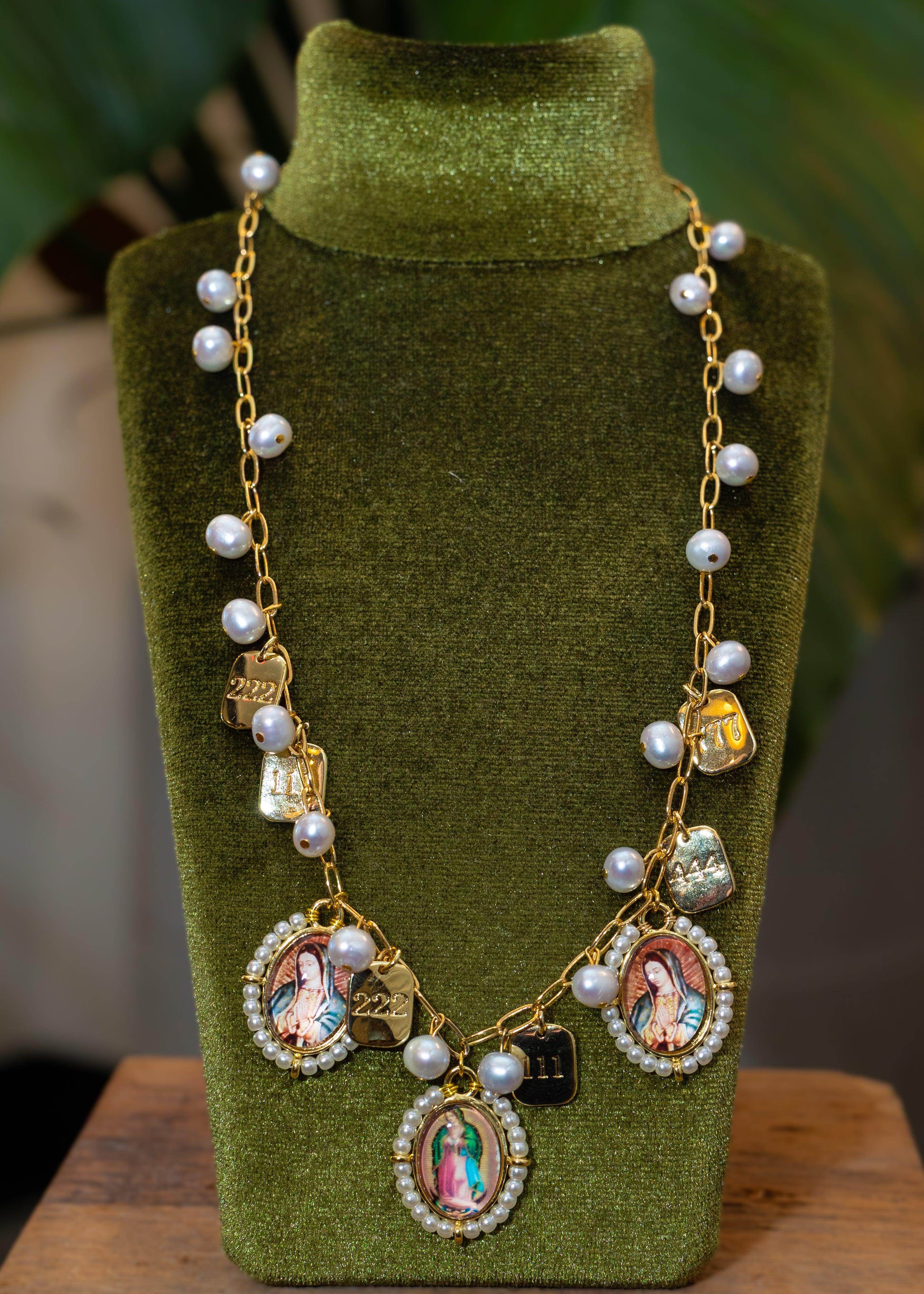 Guadalupe Pearl Charm Necklace
