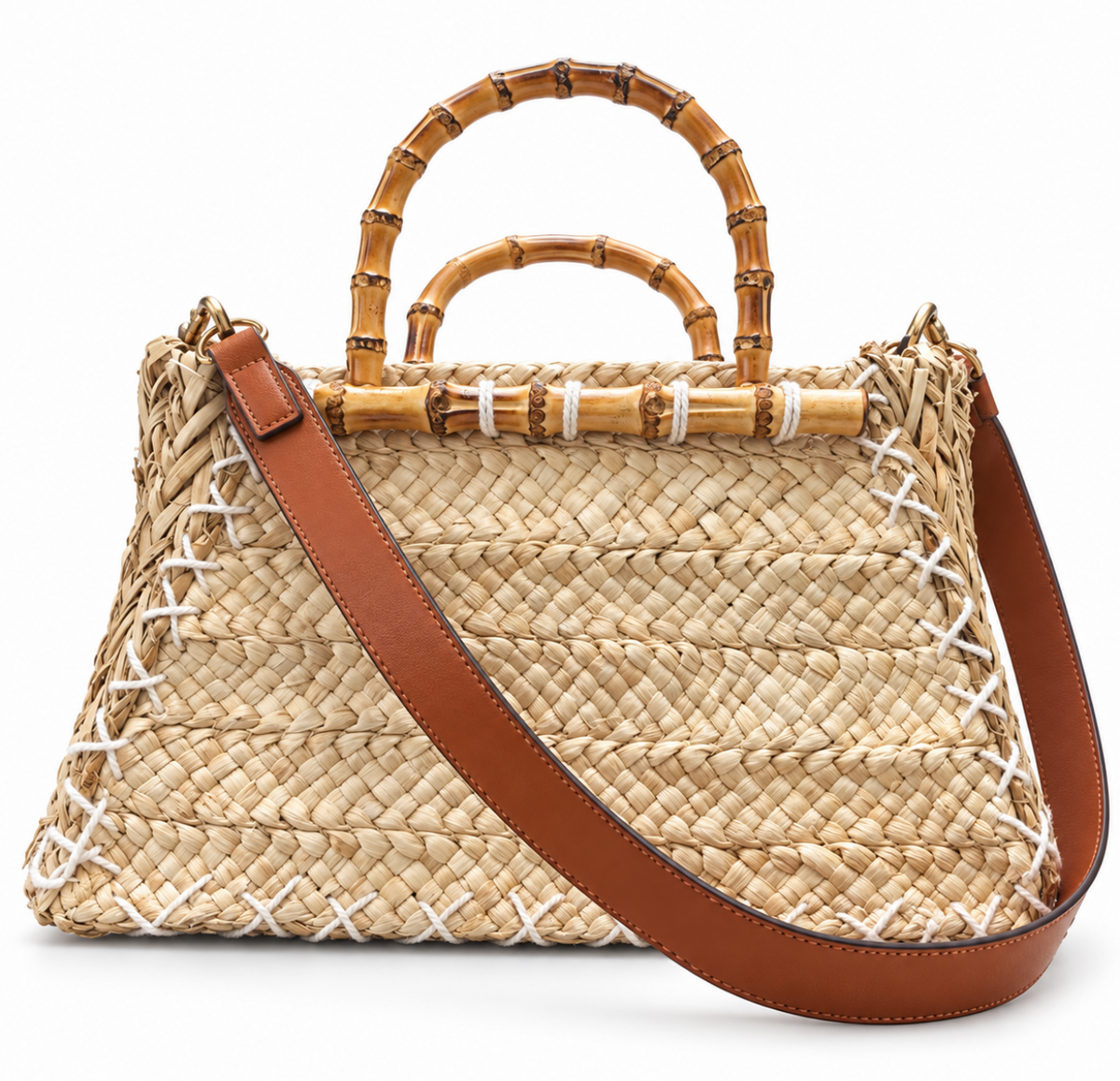 Flamingo Lovebirds Fête — Italian Handmade Straw Tote