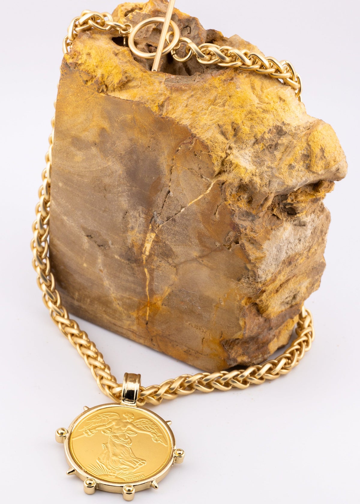 Gold Medallion Statement Necklace