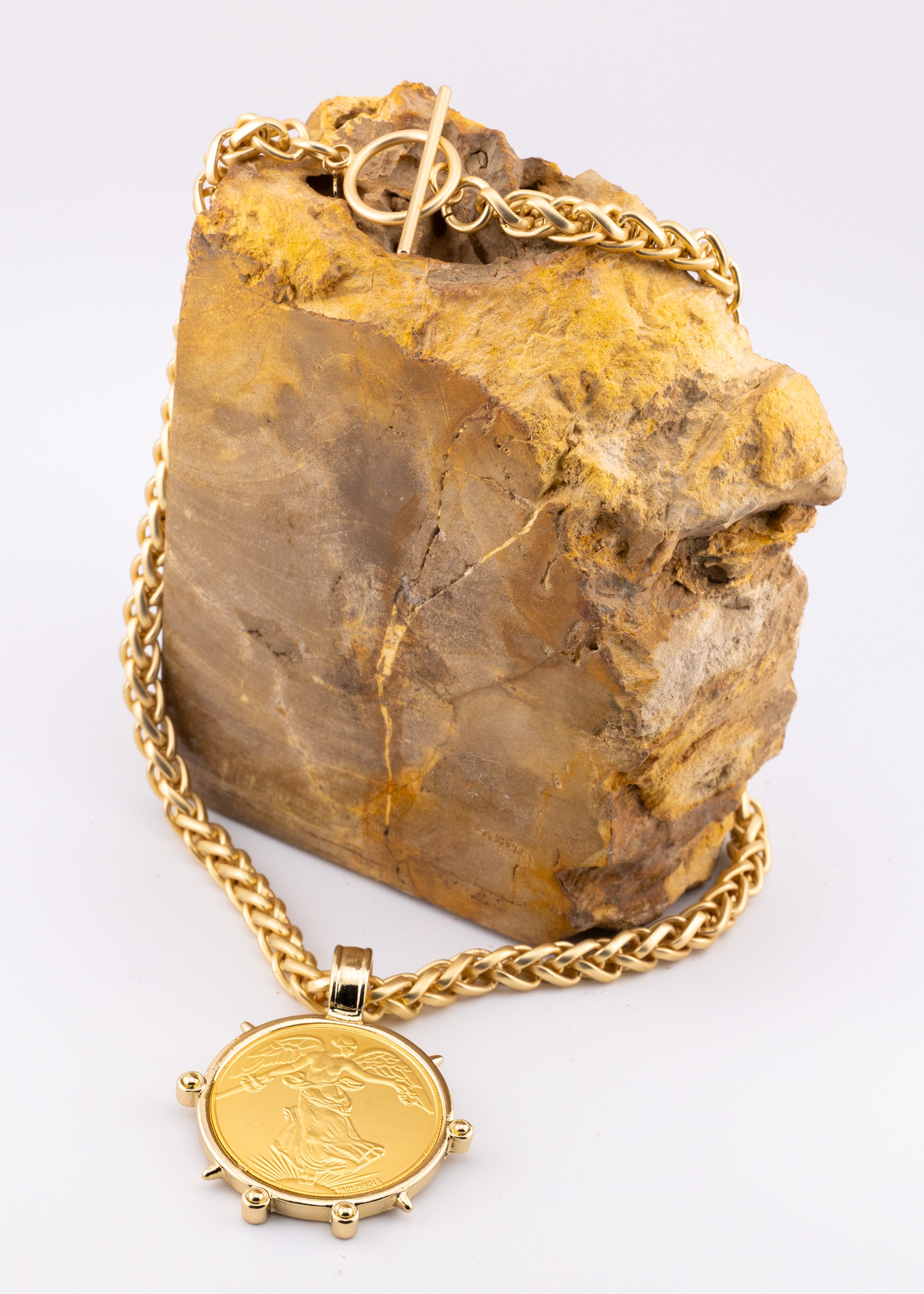 Gold Medallion Statement Necklace