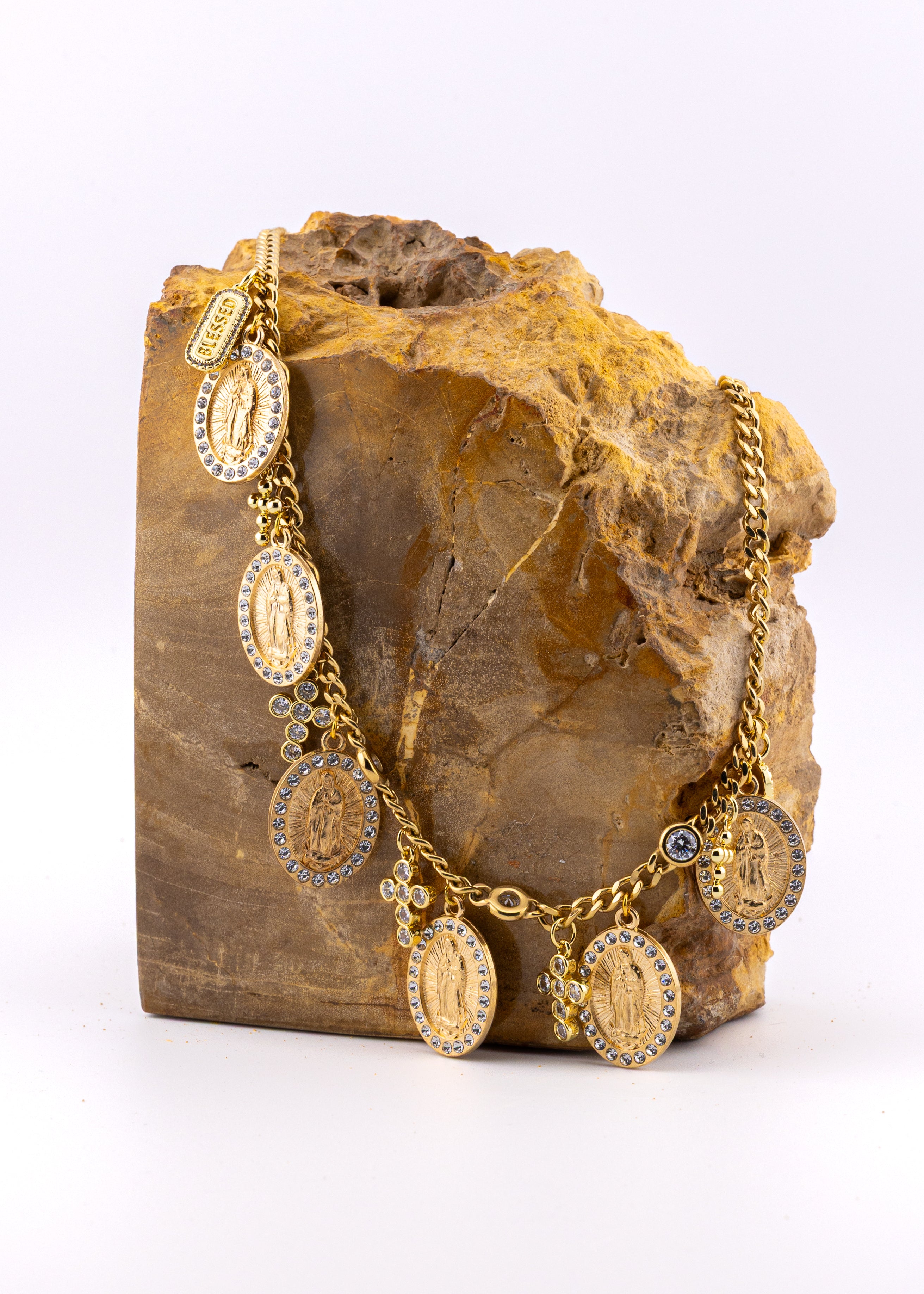 Golden Medallion Charm Necklace