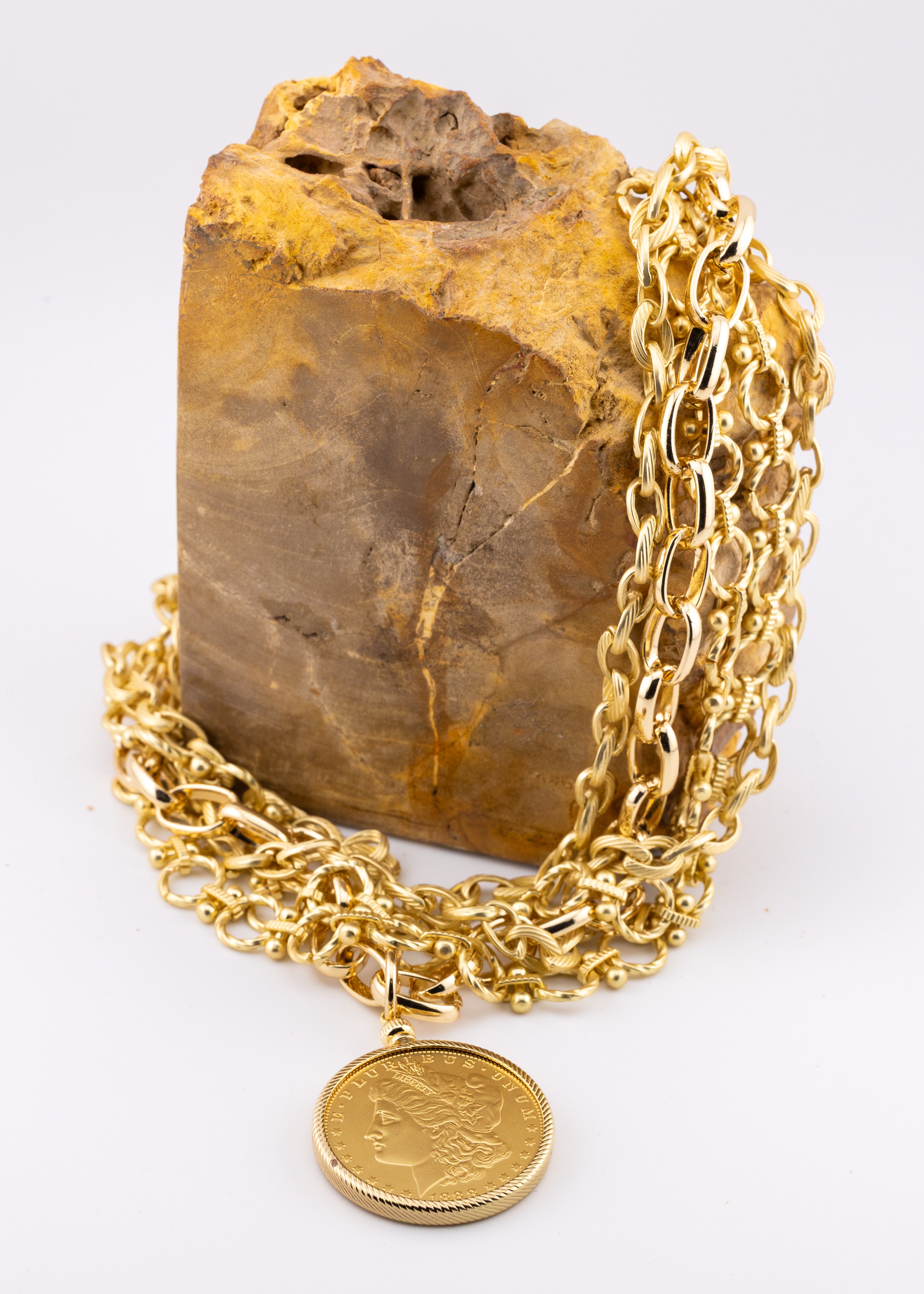 Imperial Gold Coin Chain Necklace