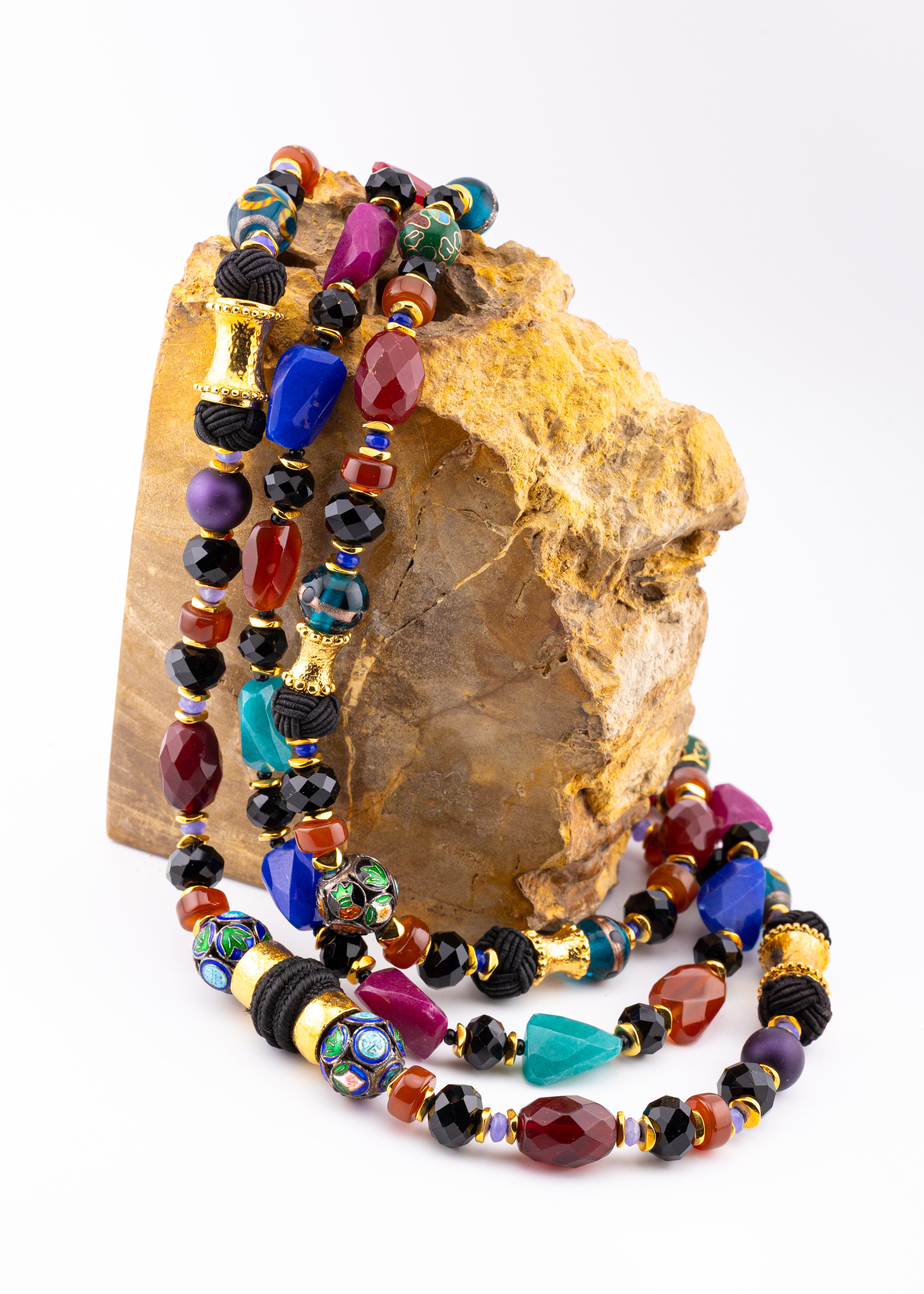 Multi-Stone Artisan Beaded Necklace