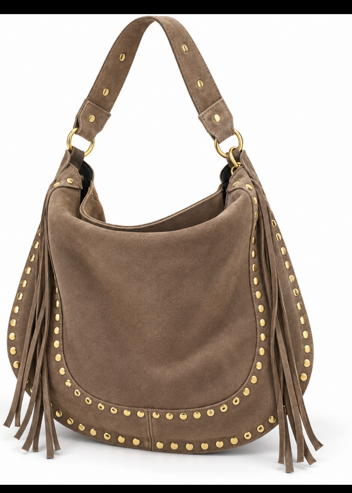 The Siena Studded Suede Fringe Bag
