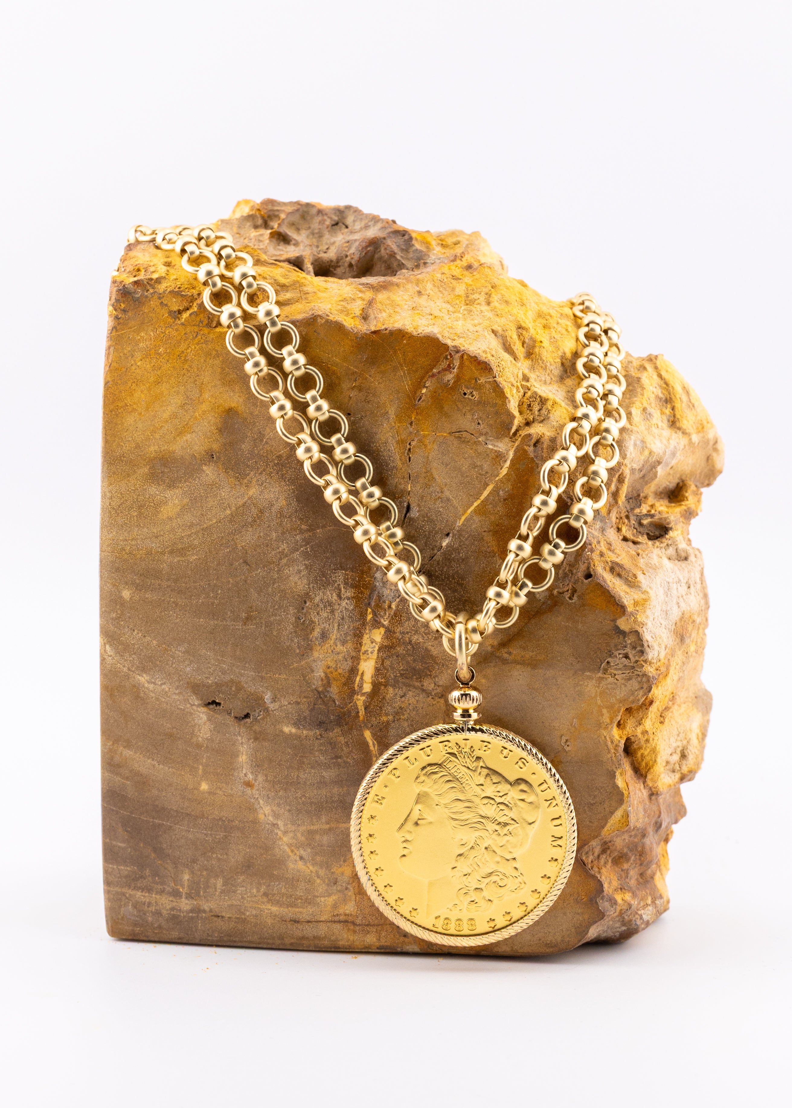 Gold Coin Medallion Necklace