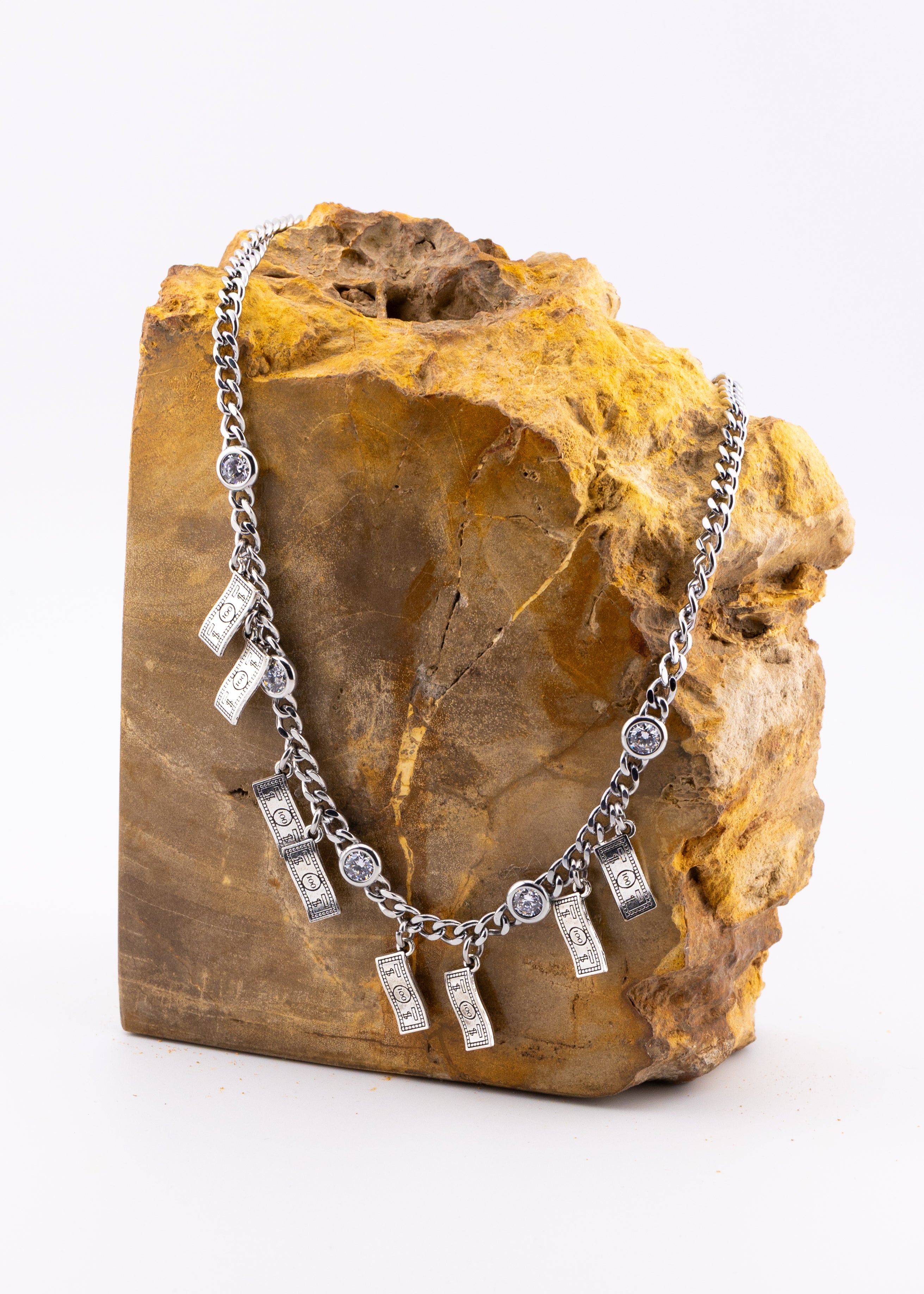 Crystal & Charm Chain Necklace