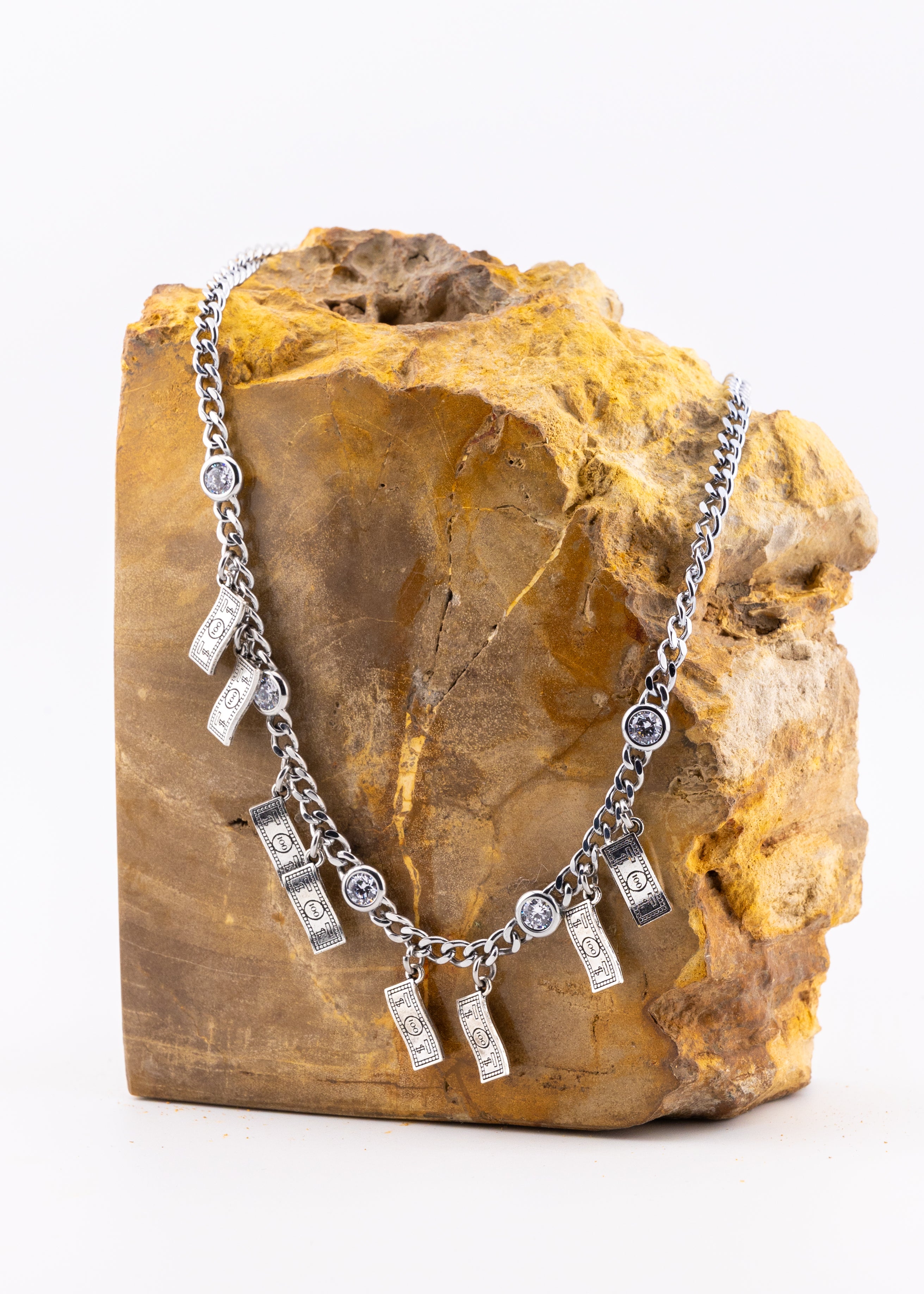 Crystal & Charm Chain Necklace