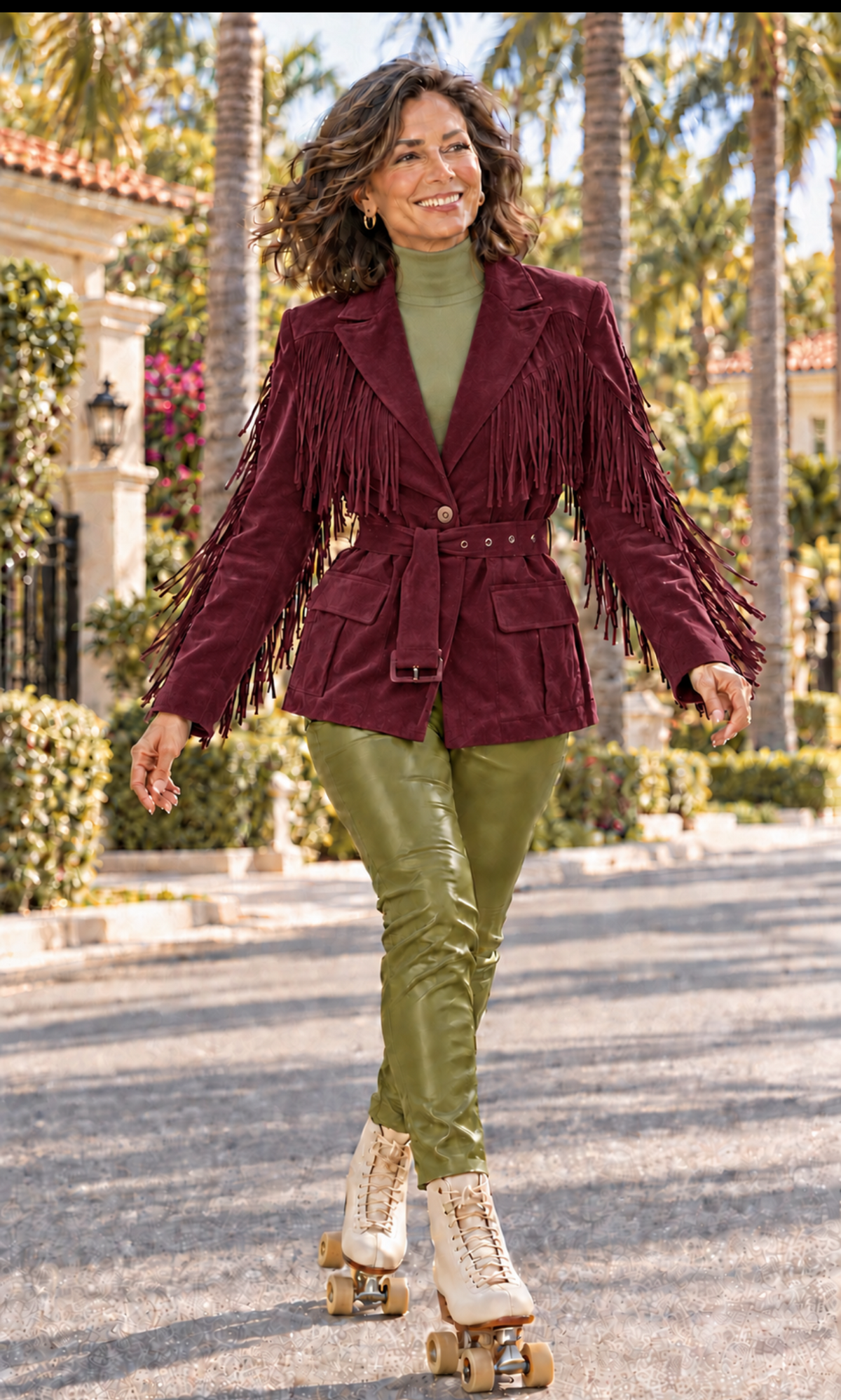 The Siena Fringe Peach Fuzz Jacket