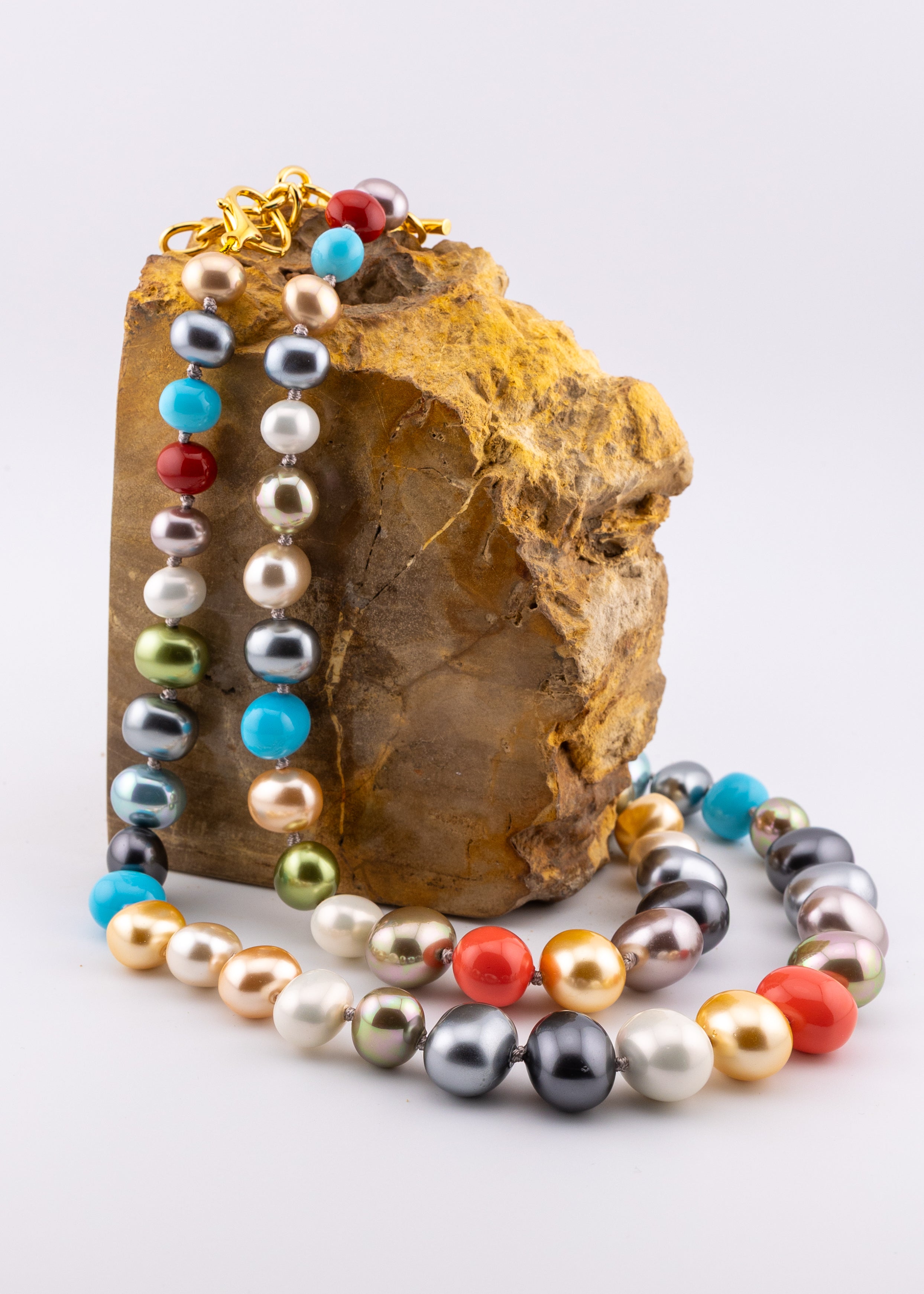 Oversized Statement Beaded Pearl Necklace