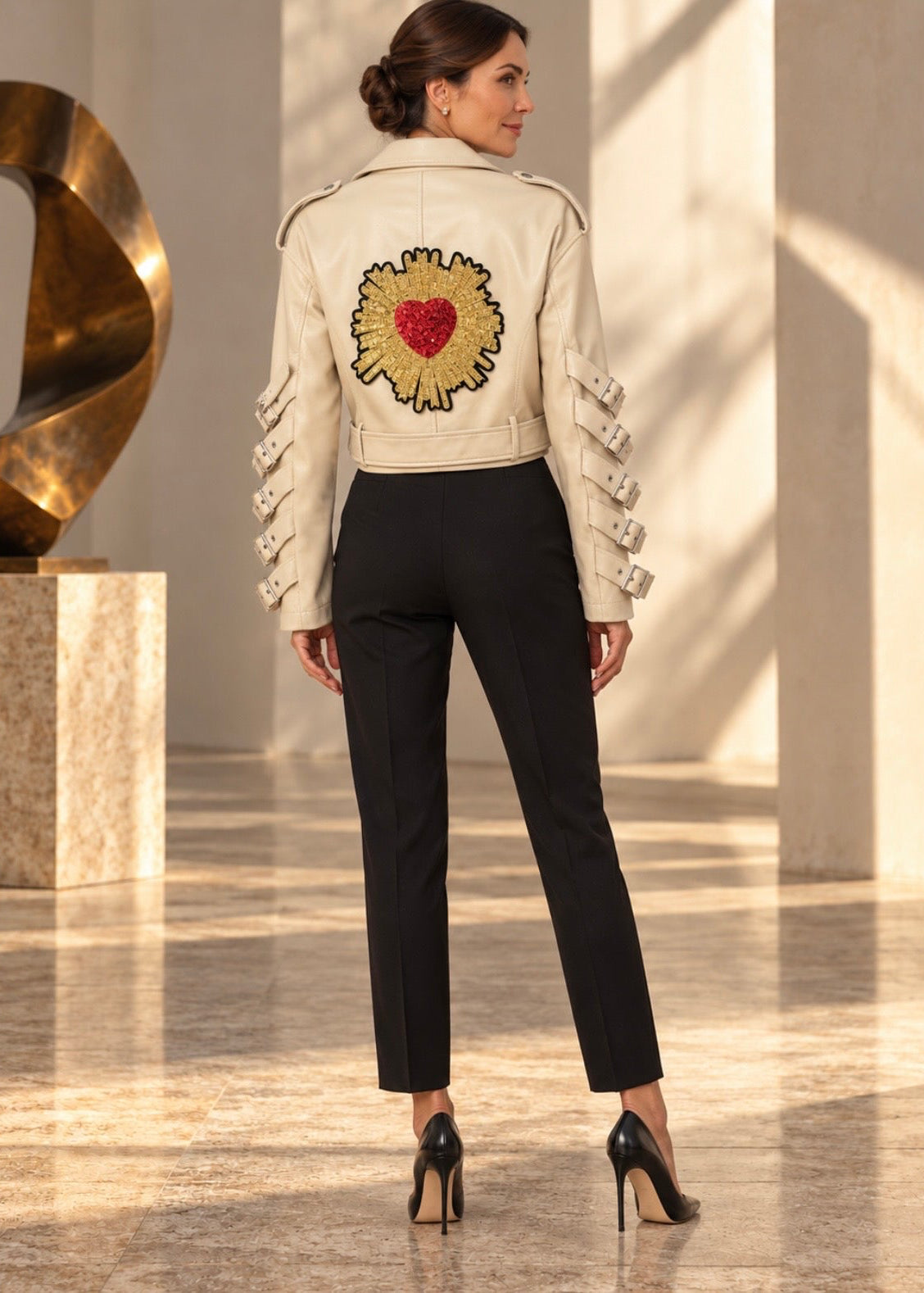 Amore Sacred Heart Buckle-Sleeve Jacket —&nbsp;