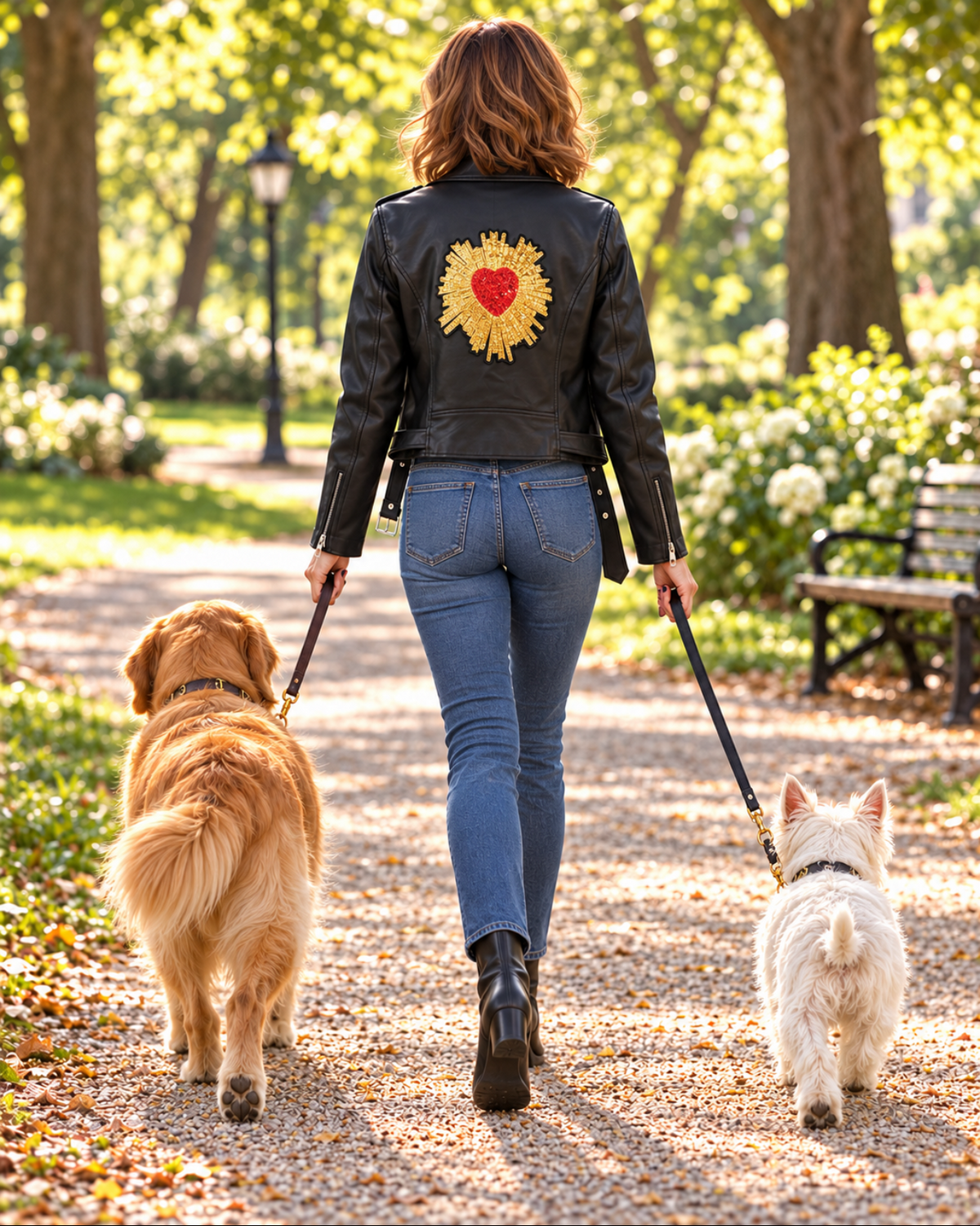 Amore Sacred Heart Moto Jacket — Black