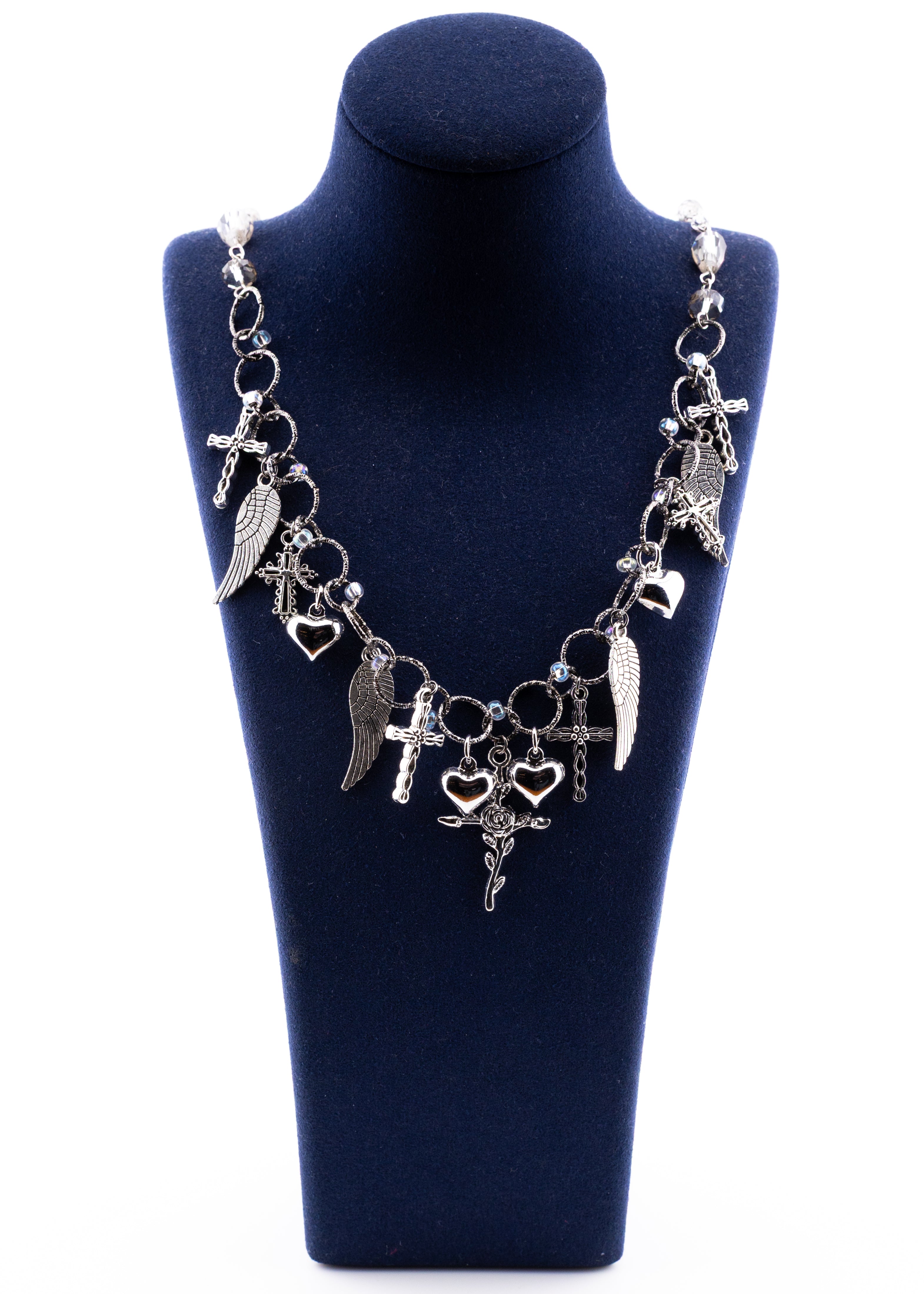 Silver Charm Cross Necklace