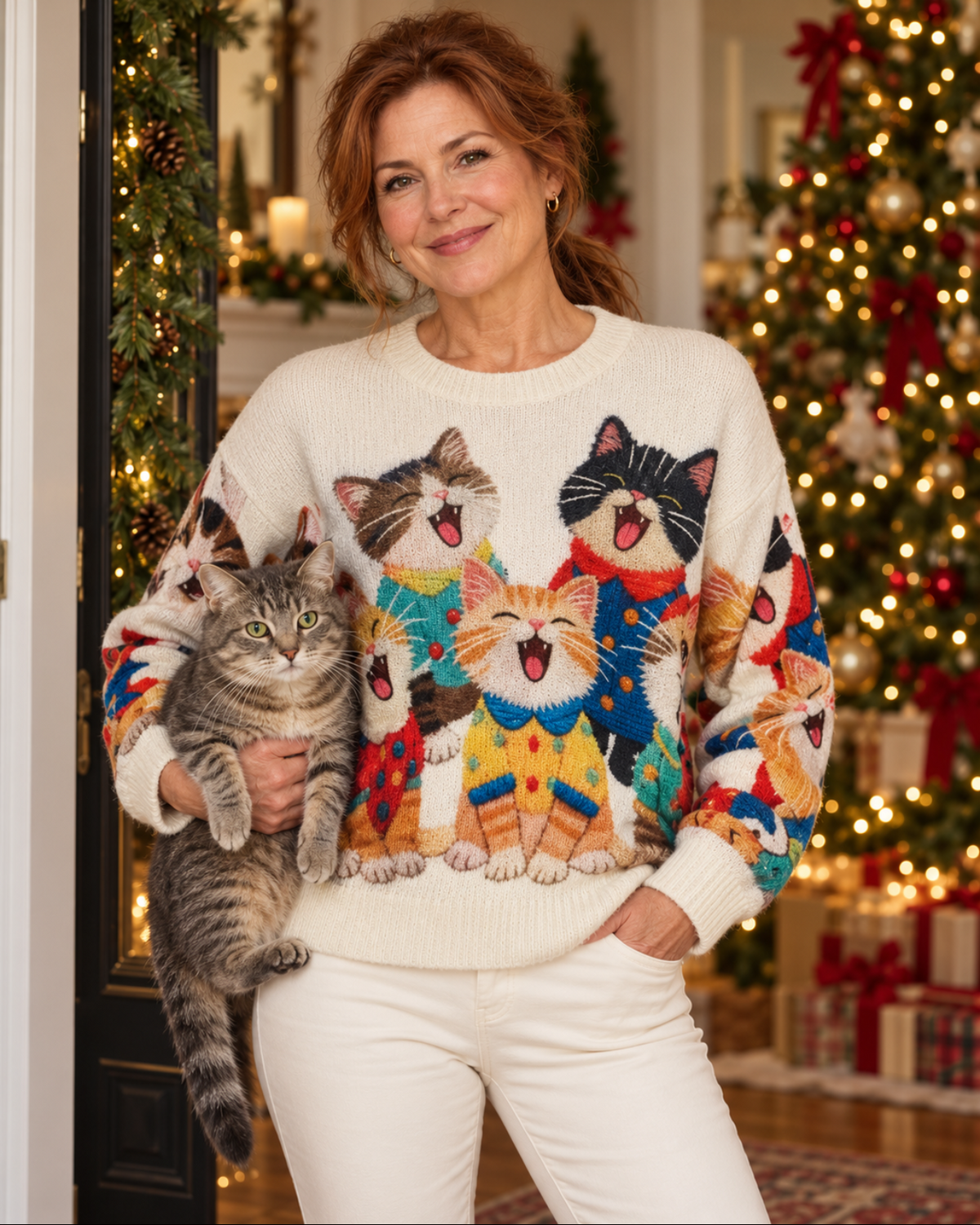 The Meowy Choir Cat Sweater
