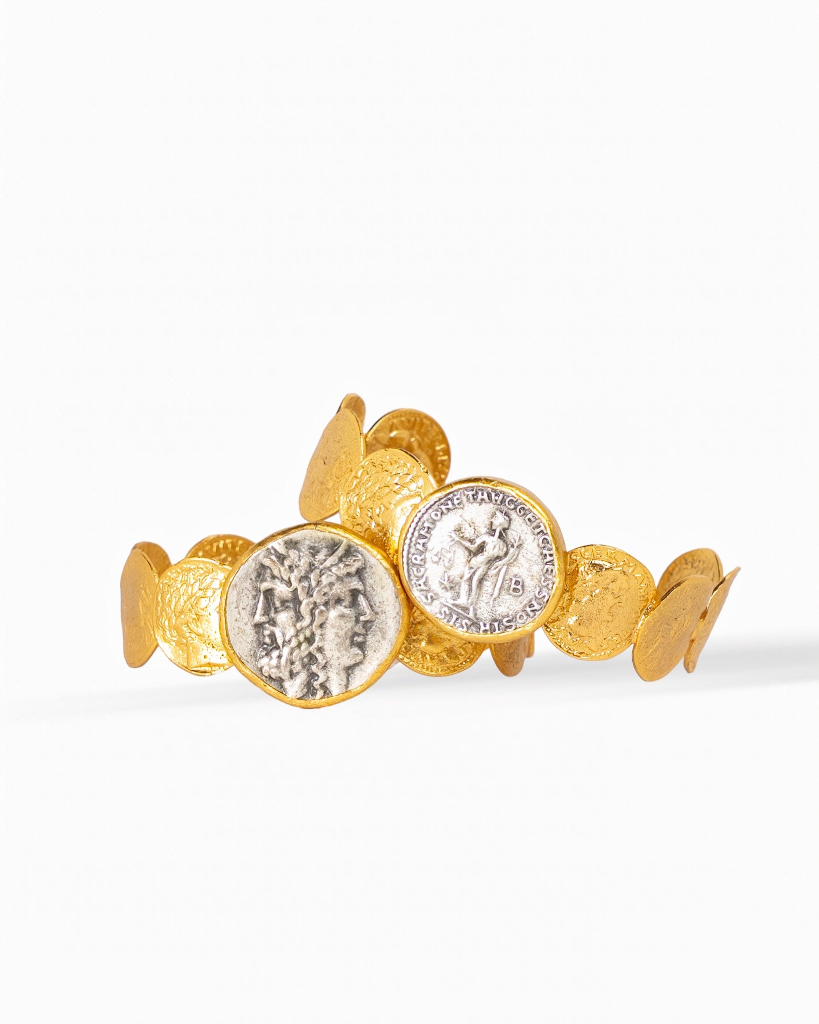 Roman Coin Gold Cuff Bracelet