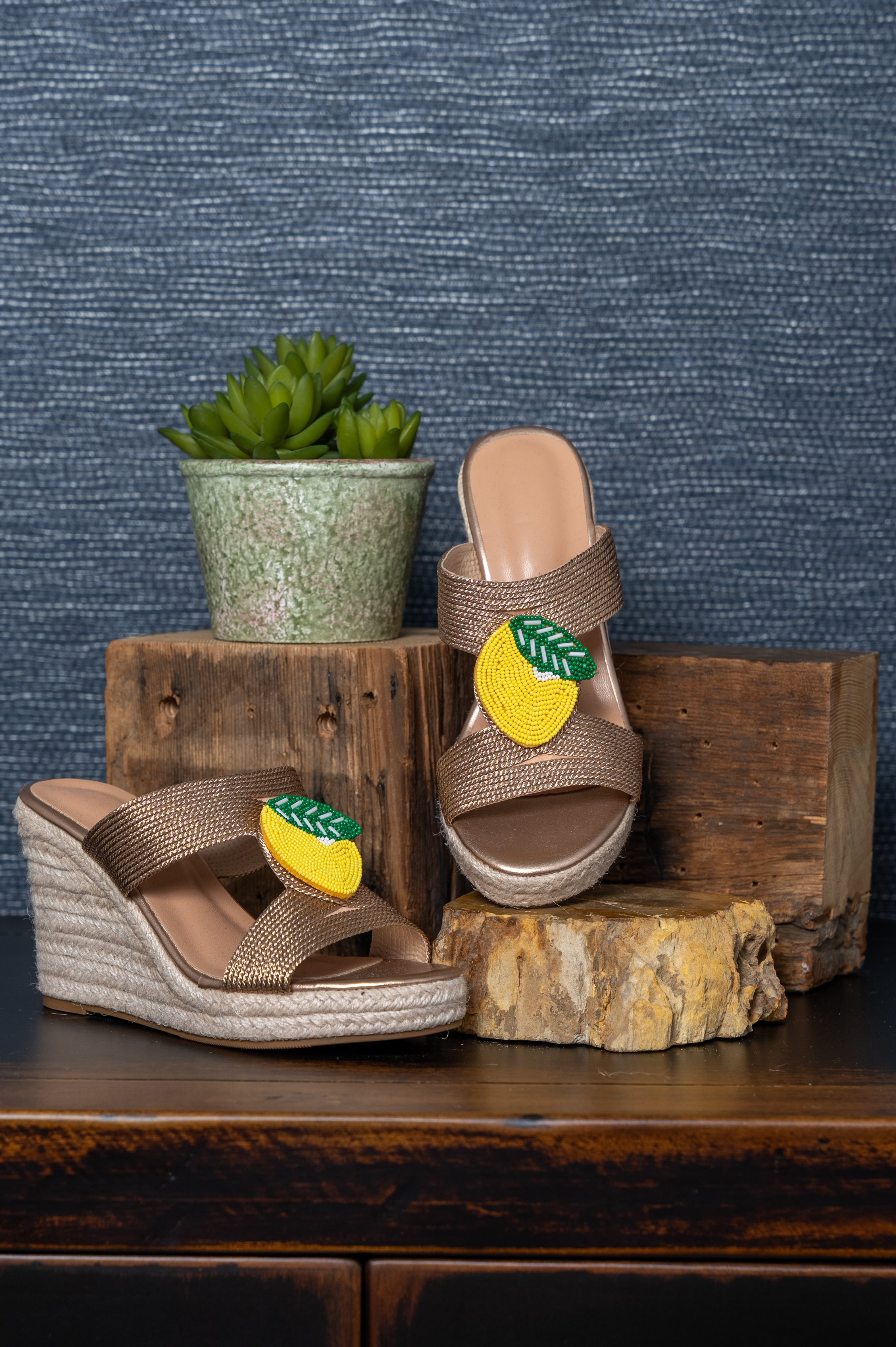 Wedge Shoes with Lemons