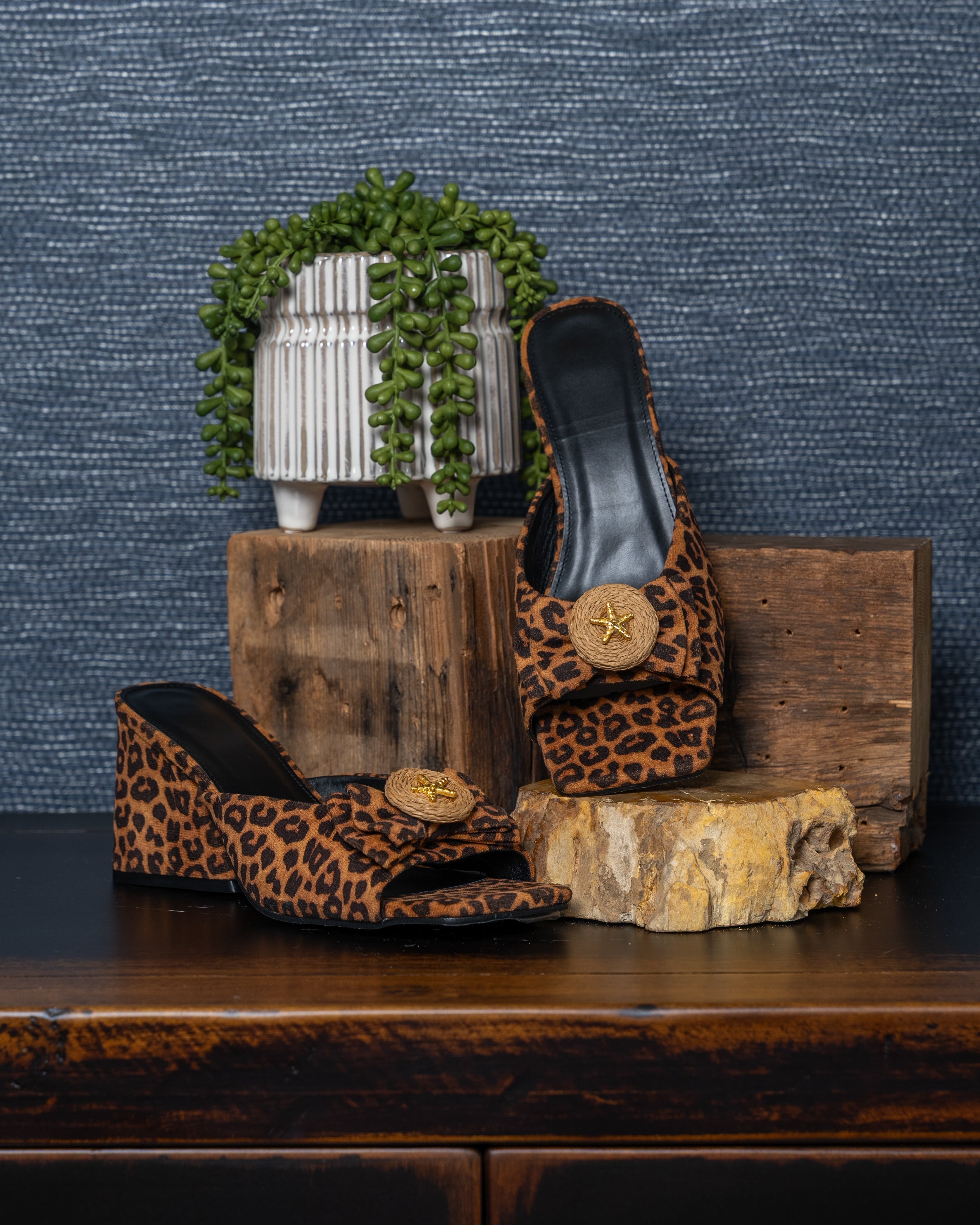 Leopard Starfish Bow Heels