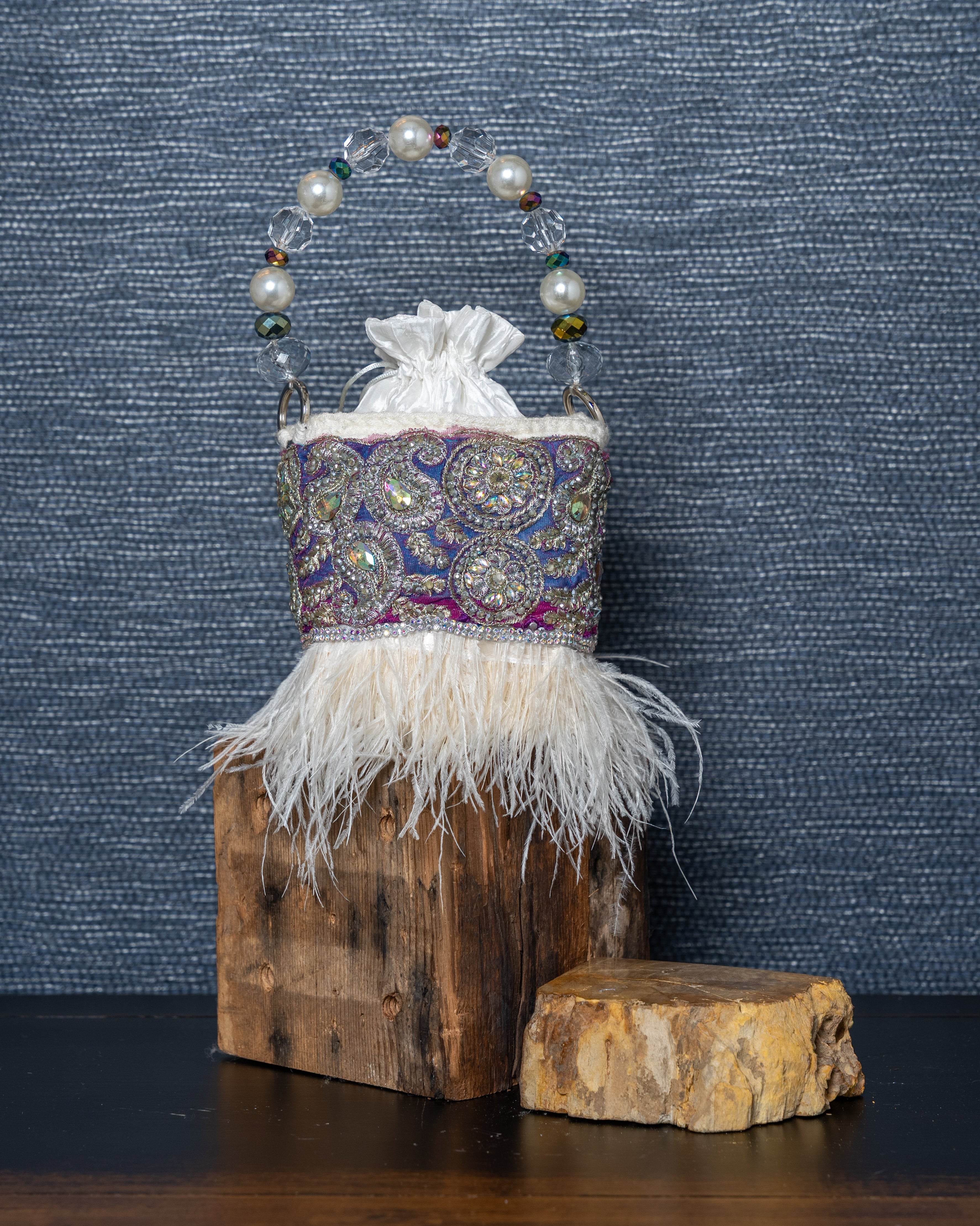 Pearl & Plum Royal Feather Purse