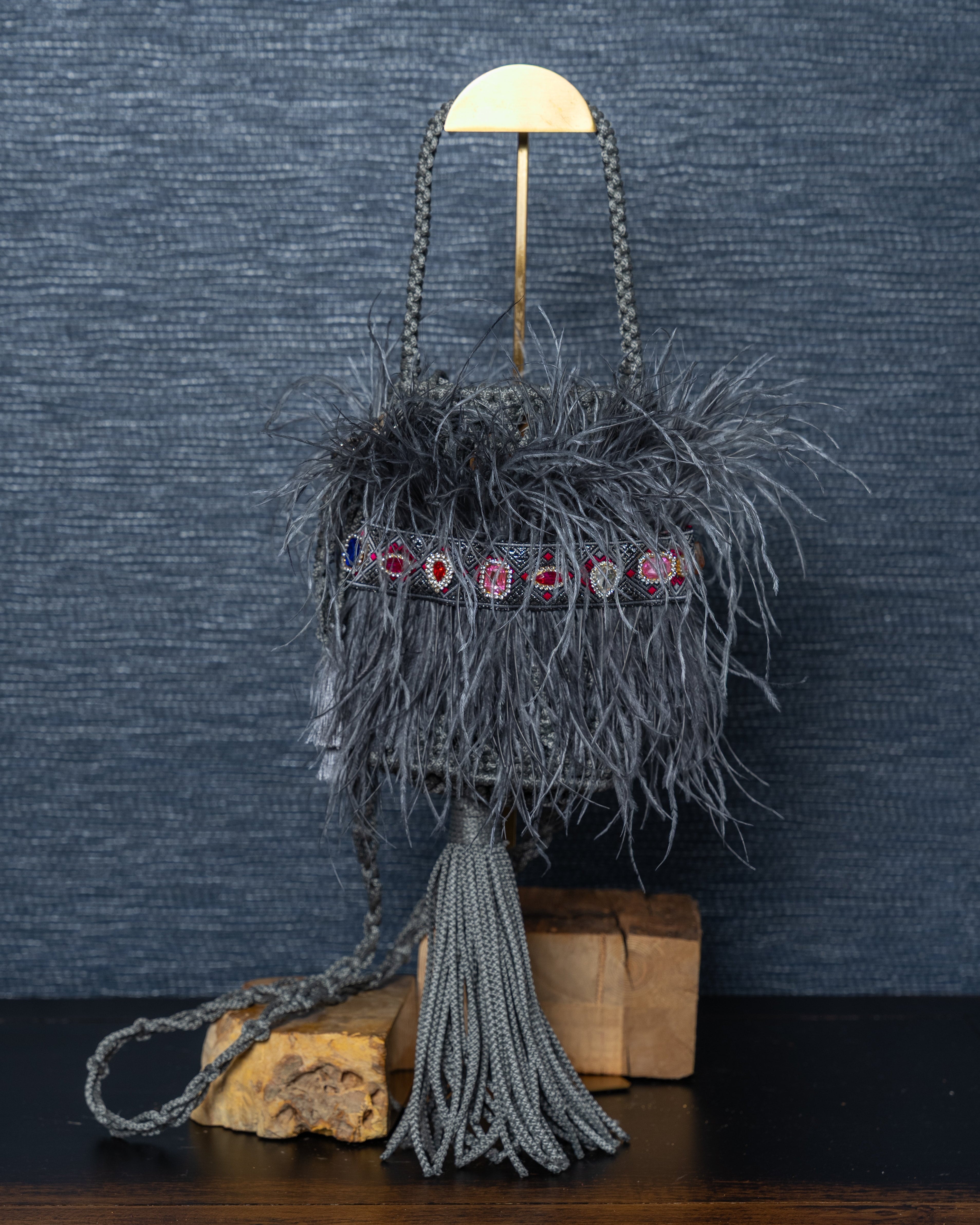 Mystic Fringe Feathered Purse
