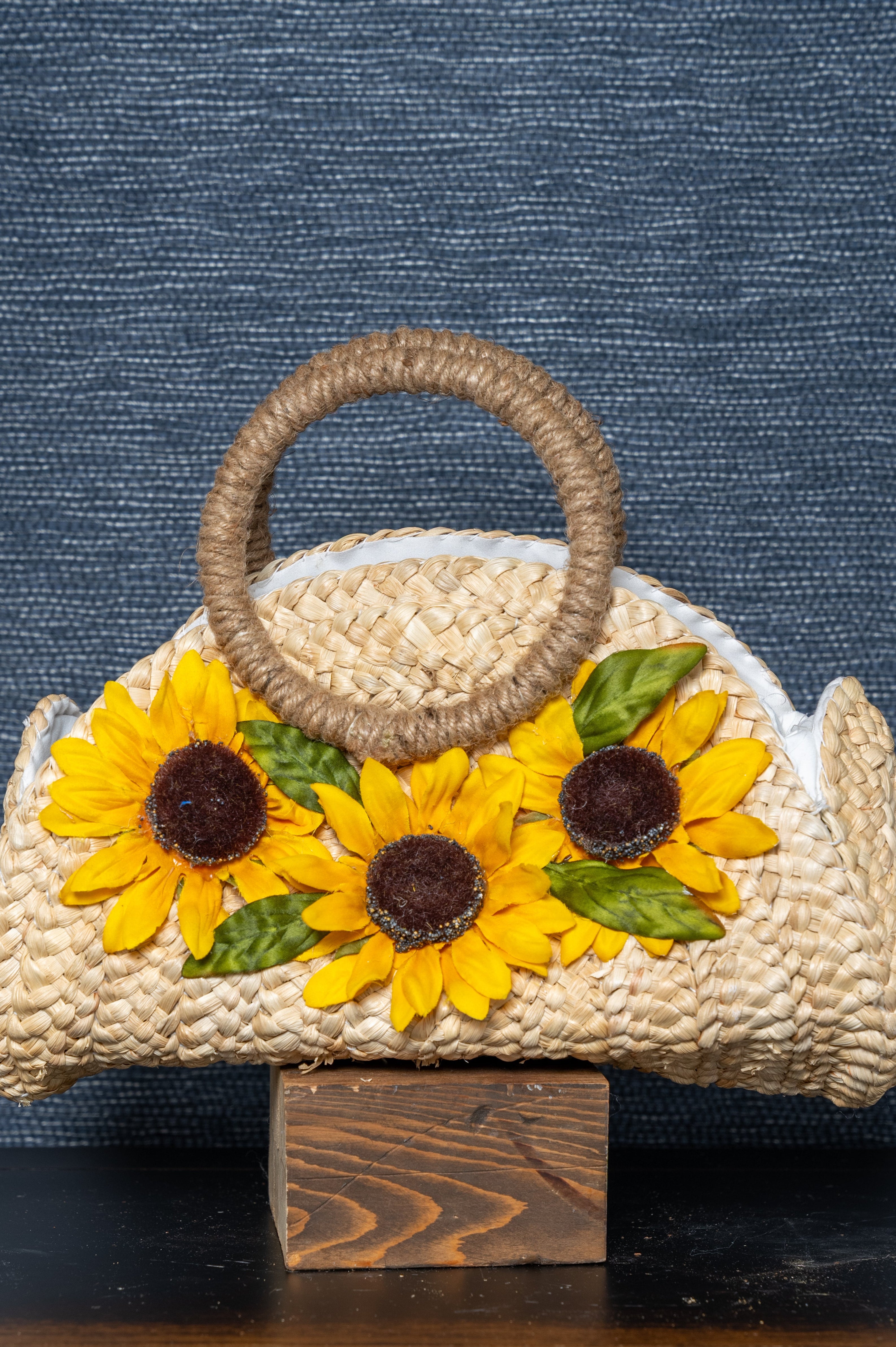 Sunshine Bloom Raffia Tote